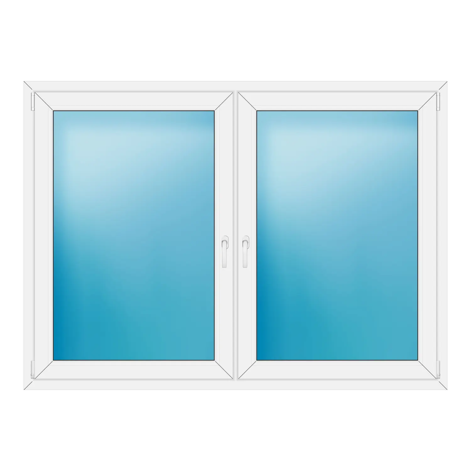 Zweiflügeliges Fenster 184x134 cm Weiß