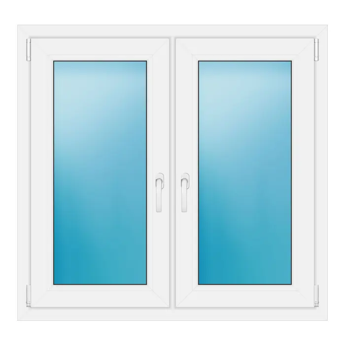 Zweiflügeliges Fenster 110x105 cm Weiß