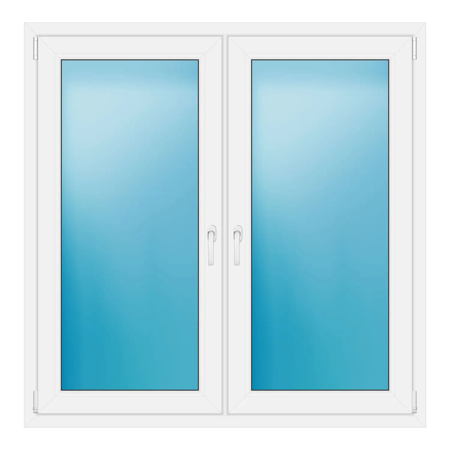 Zweiflügeliges Fenster 139x140 cm Weiß