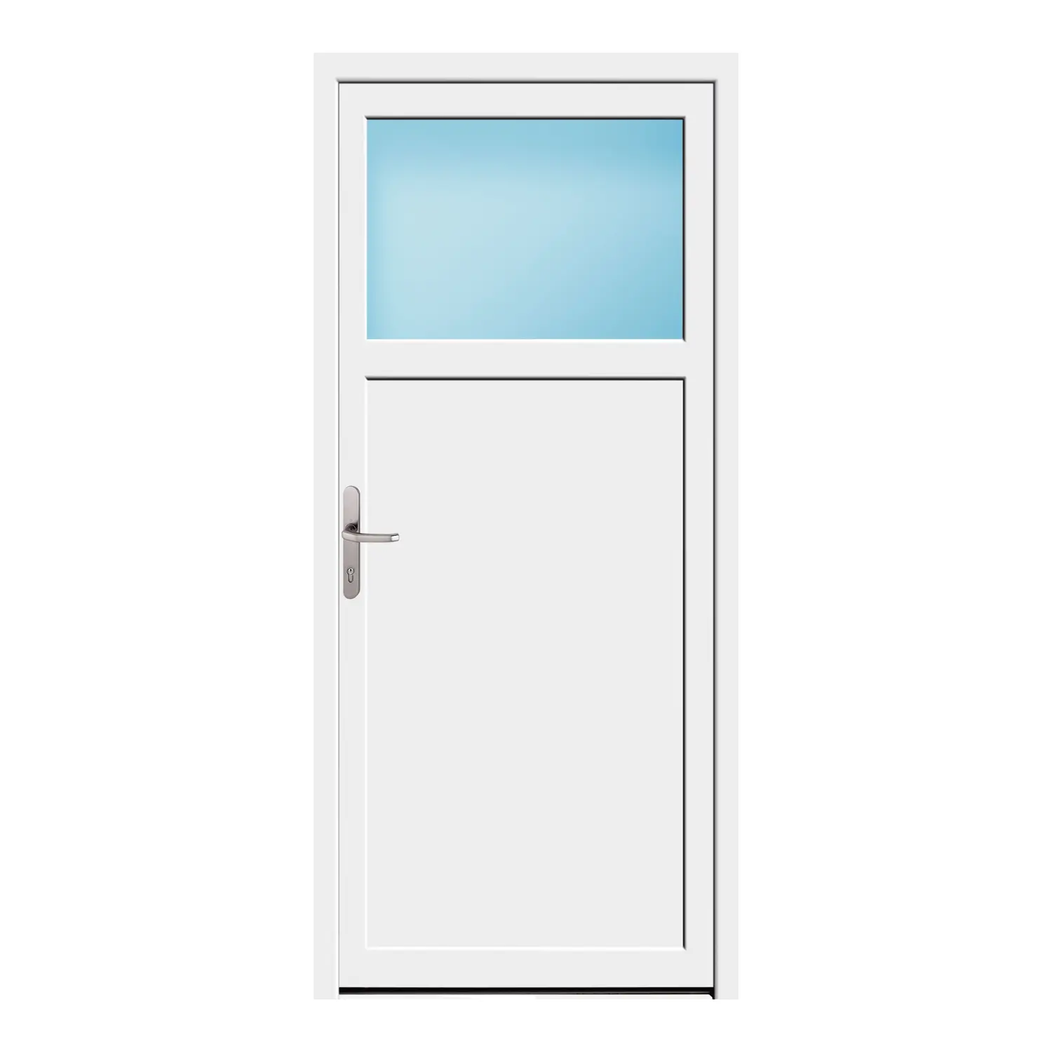 Nebeneingangstür 89,5x199,5 cm Weiß 1/3 Glas
