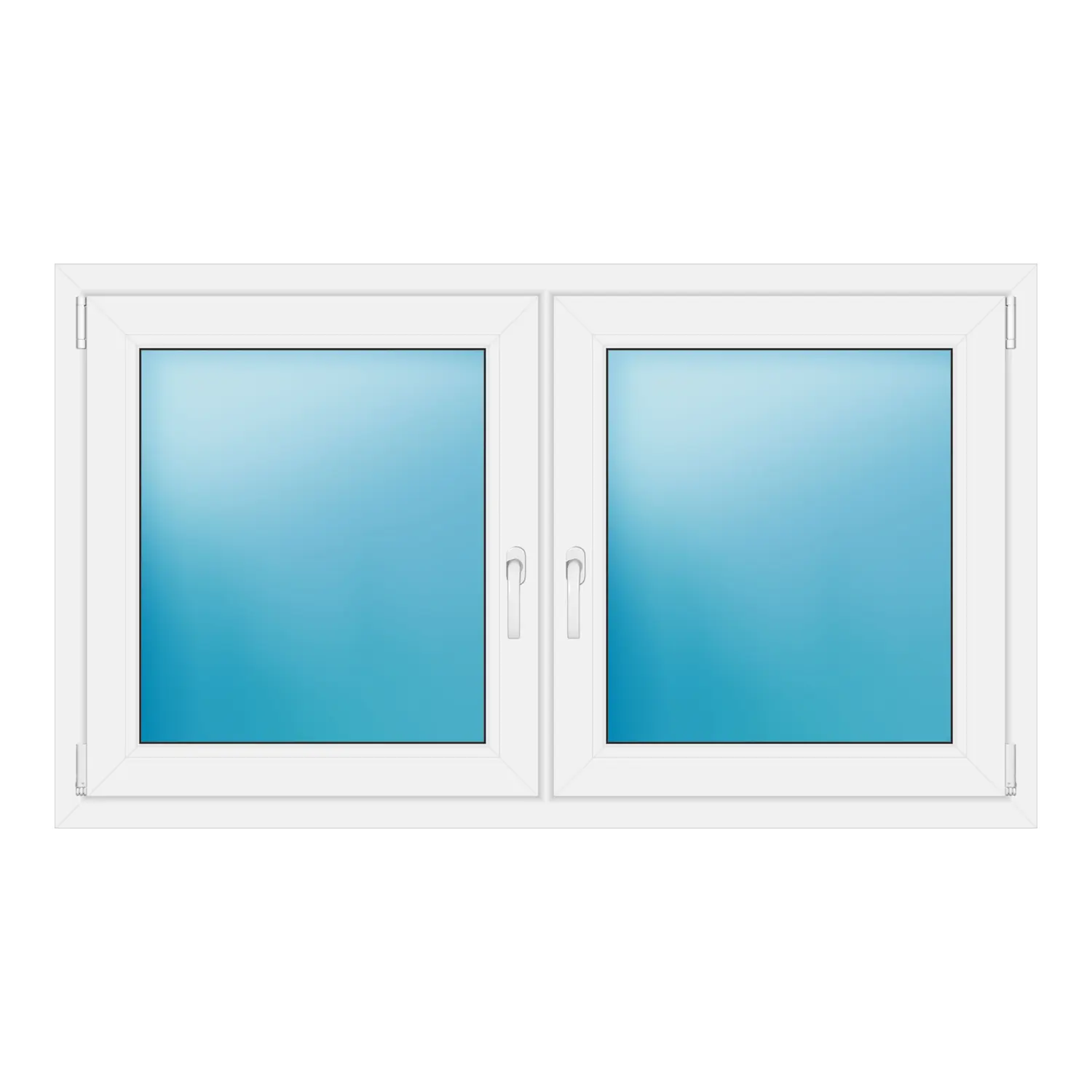 Zweiflügeliges Fenster 148x85 cm Weiß