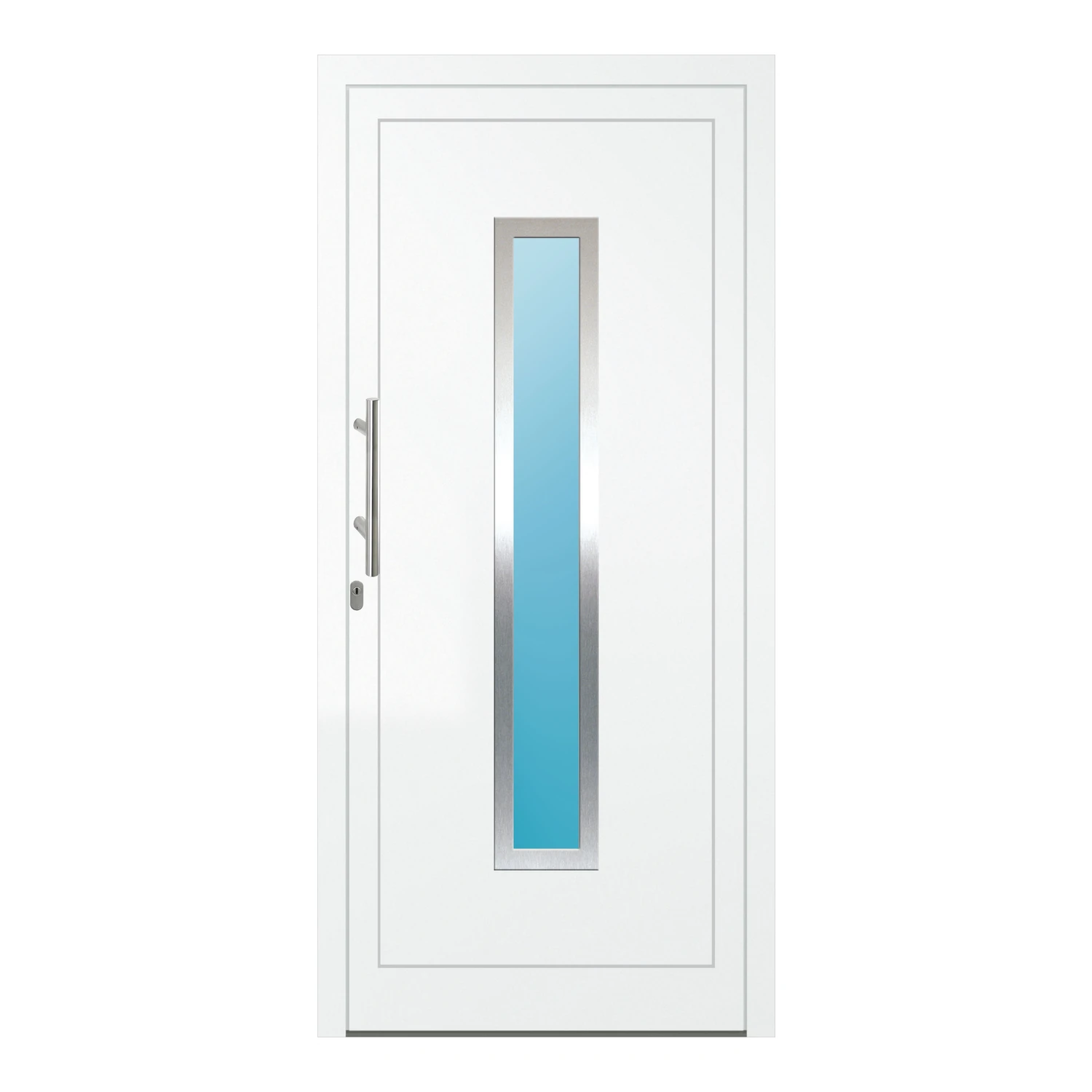Aluminium Haustür 102x219 cm Verkehrsweiß RAL 9016 Prezo Top 05 