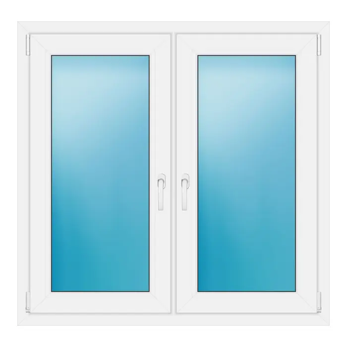 Zweiflügeliges Fenster 118x115 cm Weiß