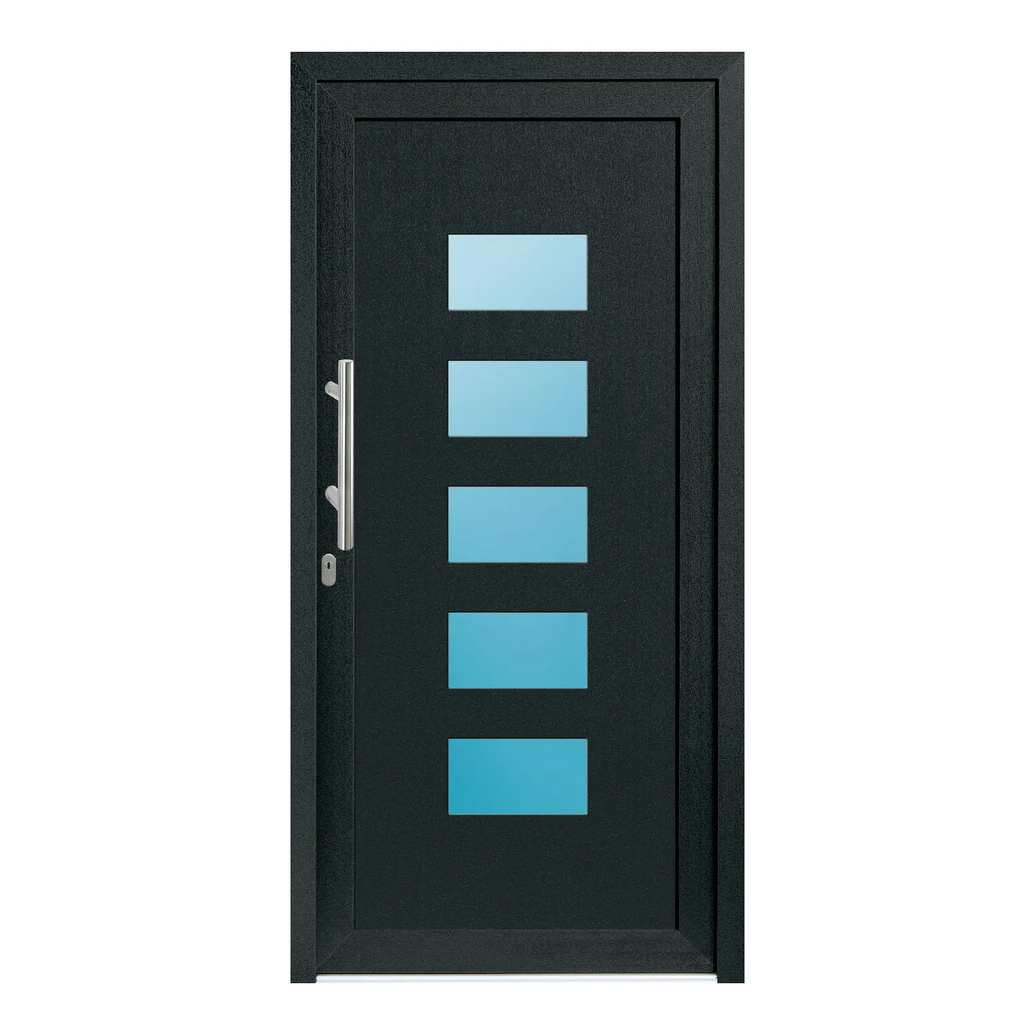 Haustür 95x195 cm Anthrazitgrau genarbt Merkur aus Kunststoff {product.title} {product.width / 10}x{product.height / 10} cm {product.color} {f:if(condition: product.isDoor, then: product.filling, else: '')}