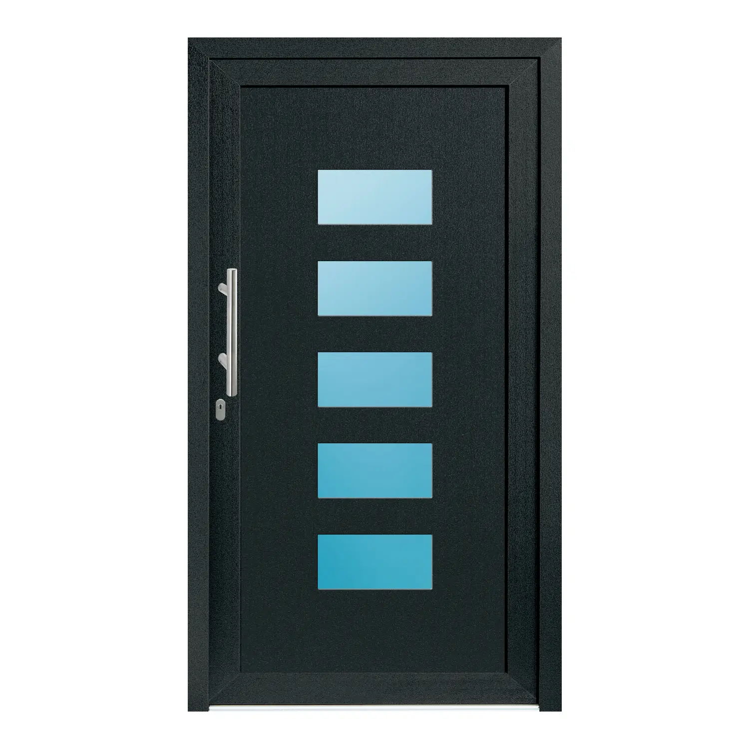 Haustür 116.5x210 cm Anthrazitgrau genarbt Merkur aus Kunststoff {product.title} {product.width / 10}x{product.height / 10} cm {product.color} {f:if(condition: product.isDoor, then: product.filling, else: '')}