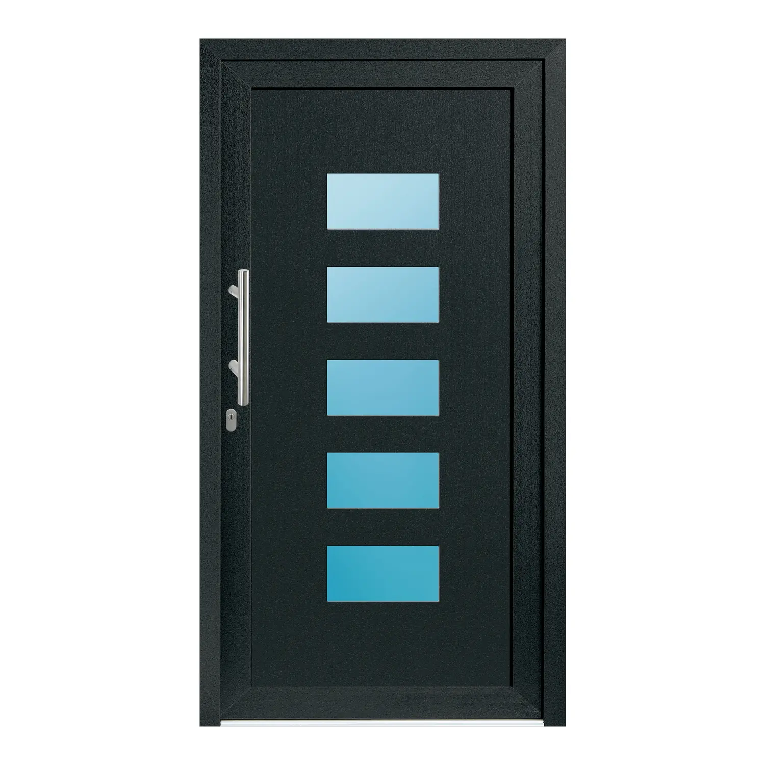 Haustür 107x201 cm Anthrazit-Grau genarbt Merkur aus Kunststoff {product.title} {product.width / 10}x{product.height / 10} cm {product.color} {f:if(condition: product.isDoor, then: product.filling, else: '')}