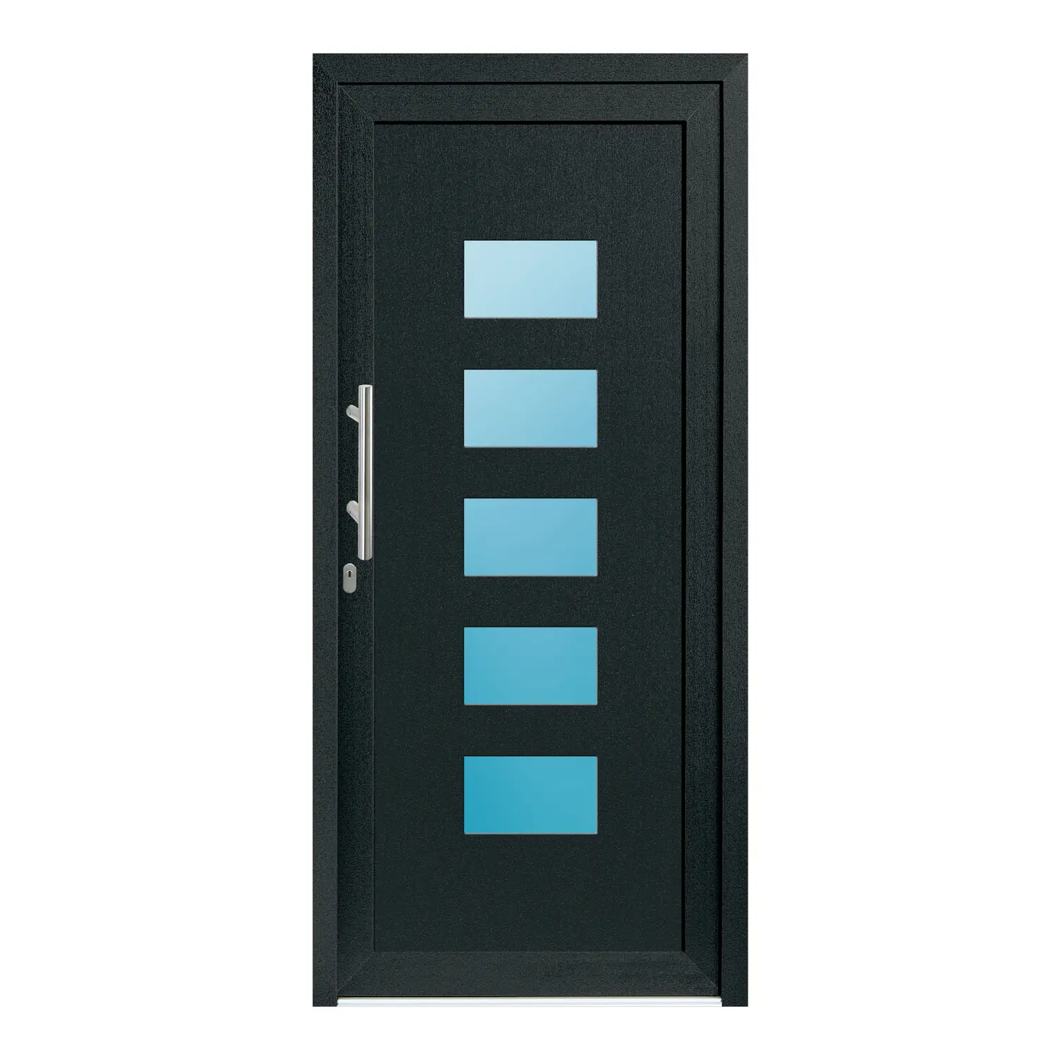 Haustür 99x217 cm Anthrazit-Grau genarbt Merkur aus Kunststoff {product.title} {product.width / 10}x{product.height / 10} cm {product.color} {f:if(condition: product.isDoor, then: product.filling, else: '')}