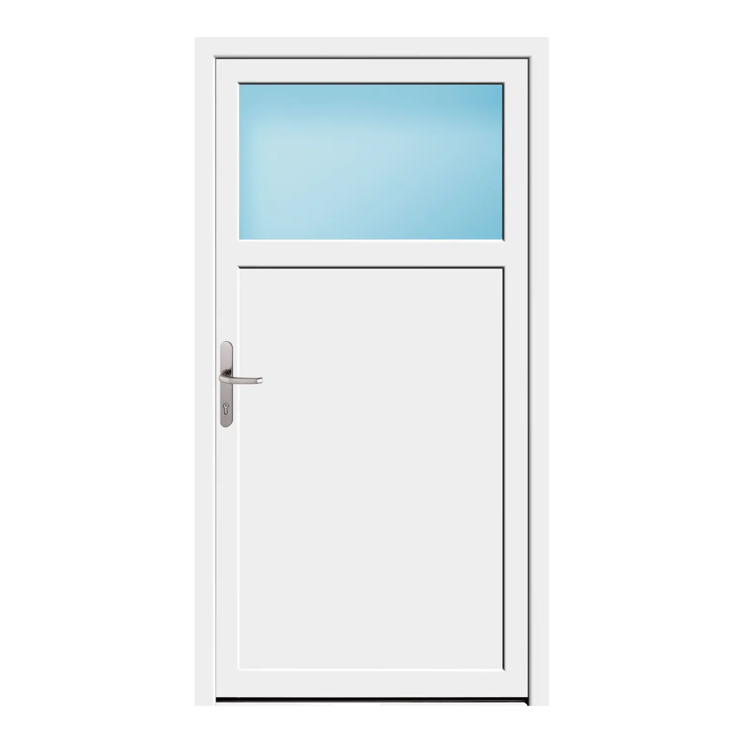 Nebeneingangstür 98x185 cm Weiß 1/3 Glas