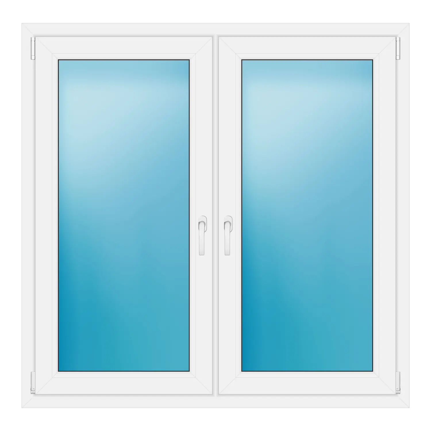 Zweiflügeliges Fenster 136x135 cm Weiß