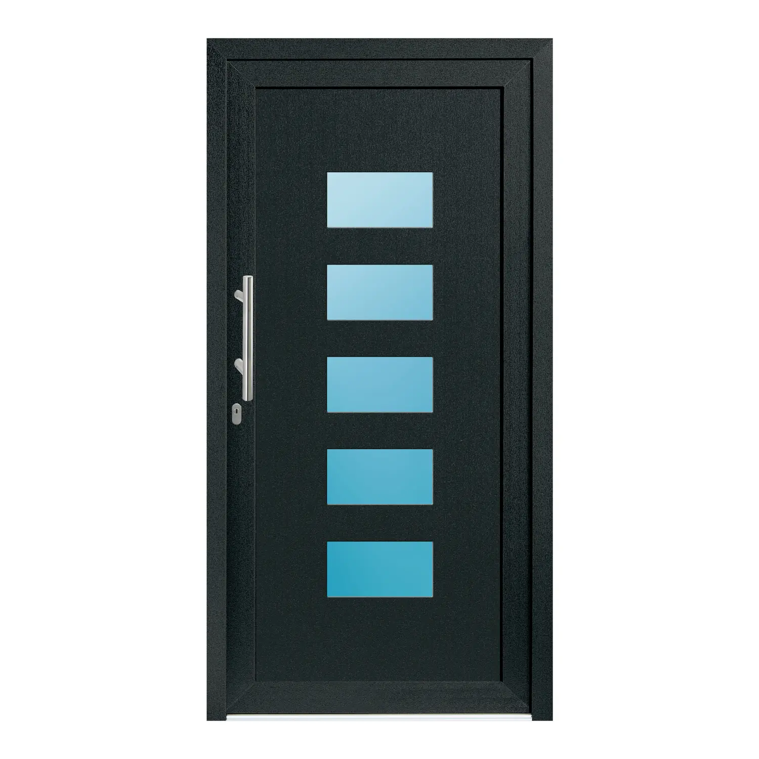 Haustür 110x217 cm Anthrazitgrau genarbt Merkur aus Kunststoff {product.title} {product.width / 10}x{product.height / 10} cm {product.color} {f:if(condition: product.isDoor, then: product.filling, else: '')}