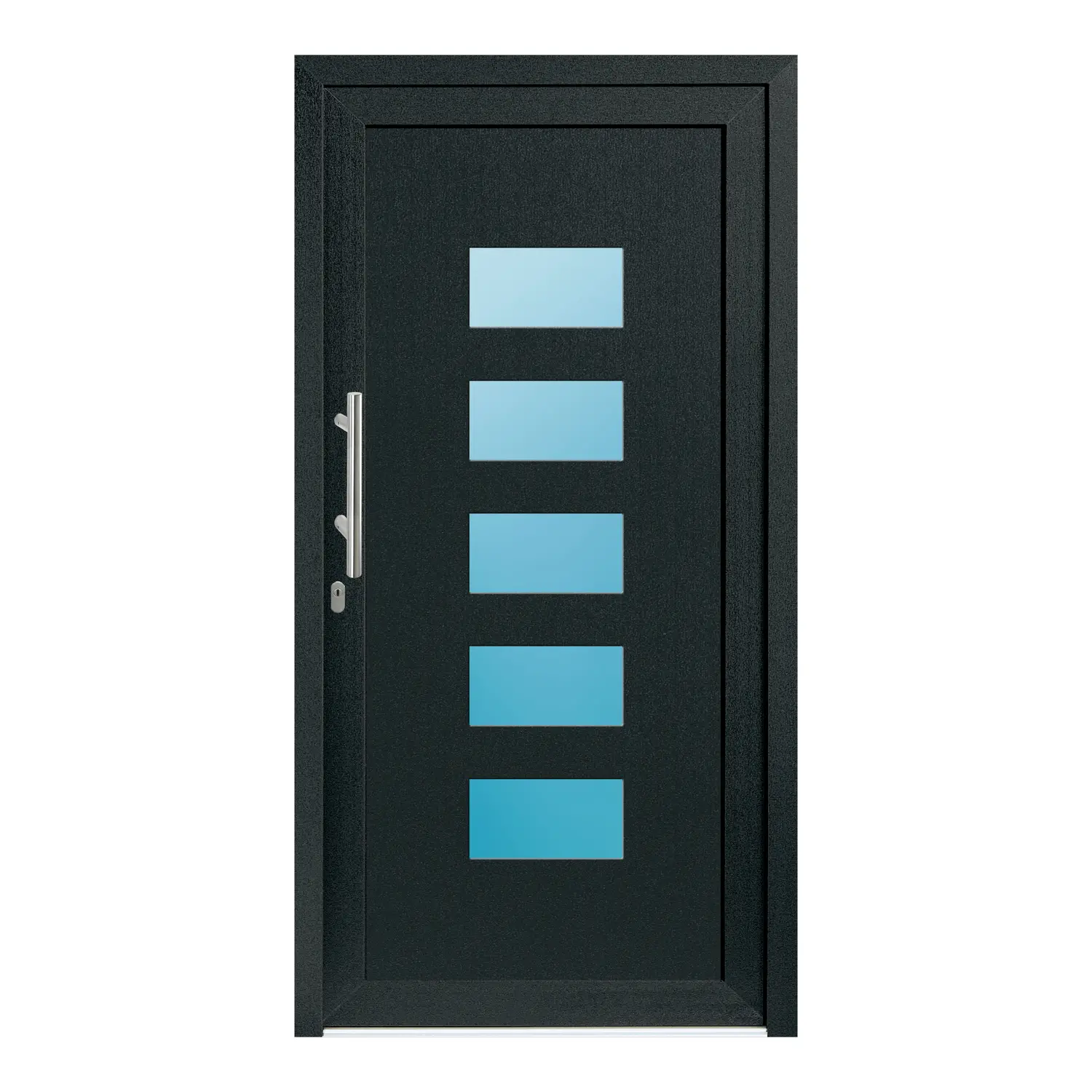 Haustür 108x211 cm Anthrazit-Grau genarbt Merkur aus Kunststoff {product.title} {product.width / 10}x{product.height / 10} cm {product.color} {f:if(condition: product.isDoor, then: product.filling, else: '')}