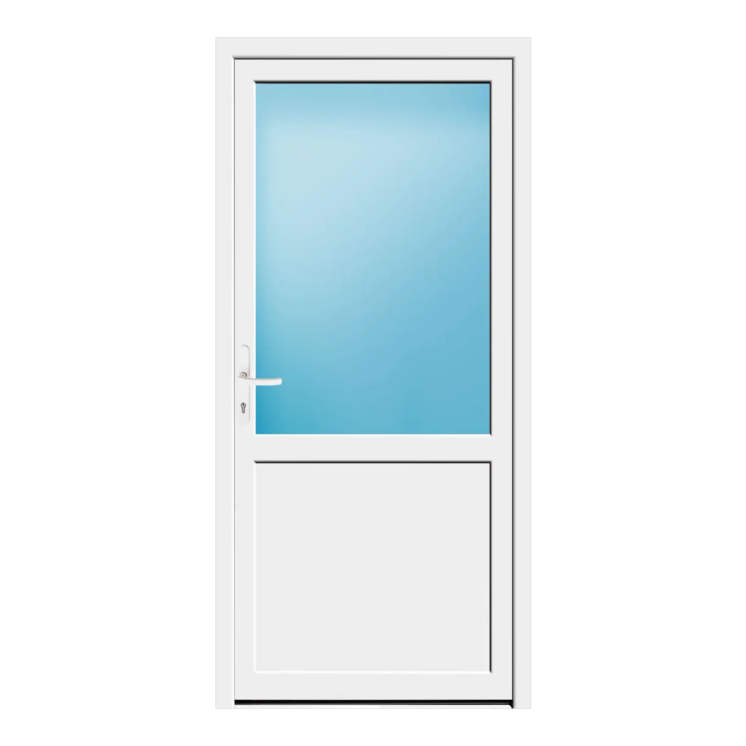 Nebeneingangstür 94x200 cm Weiß 2/3 Glas