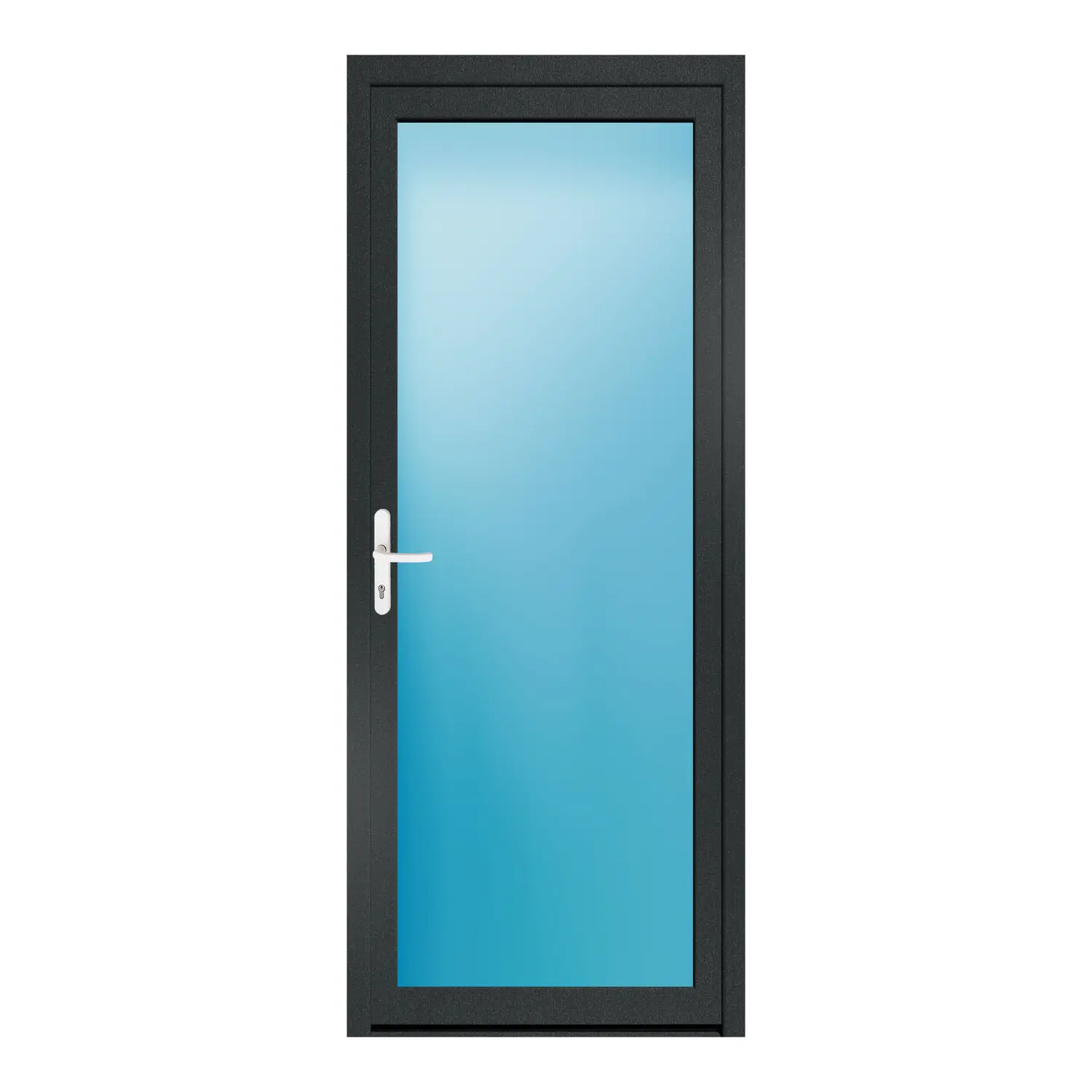 Nebeneingangstür 90x222 cm Anthrazitgrau genarbt Vollglas