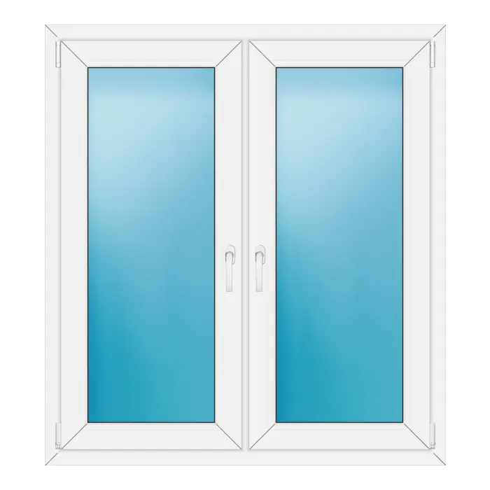 Zweiflügeliges Fenster 120x132 cm Weiß