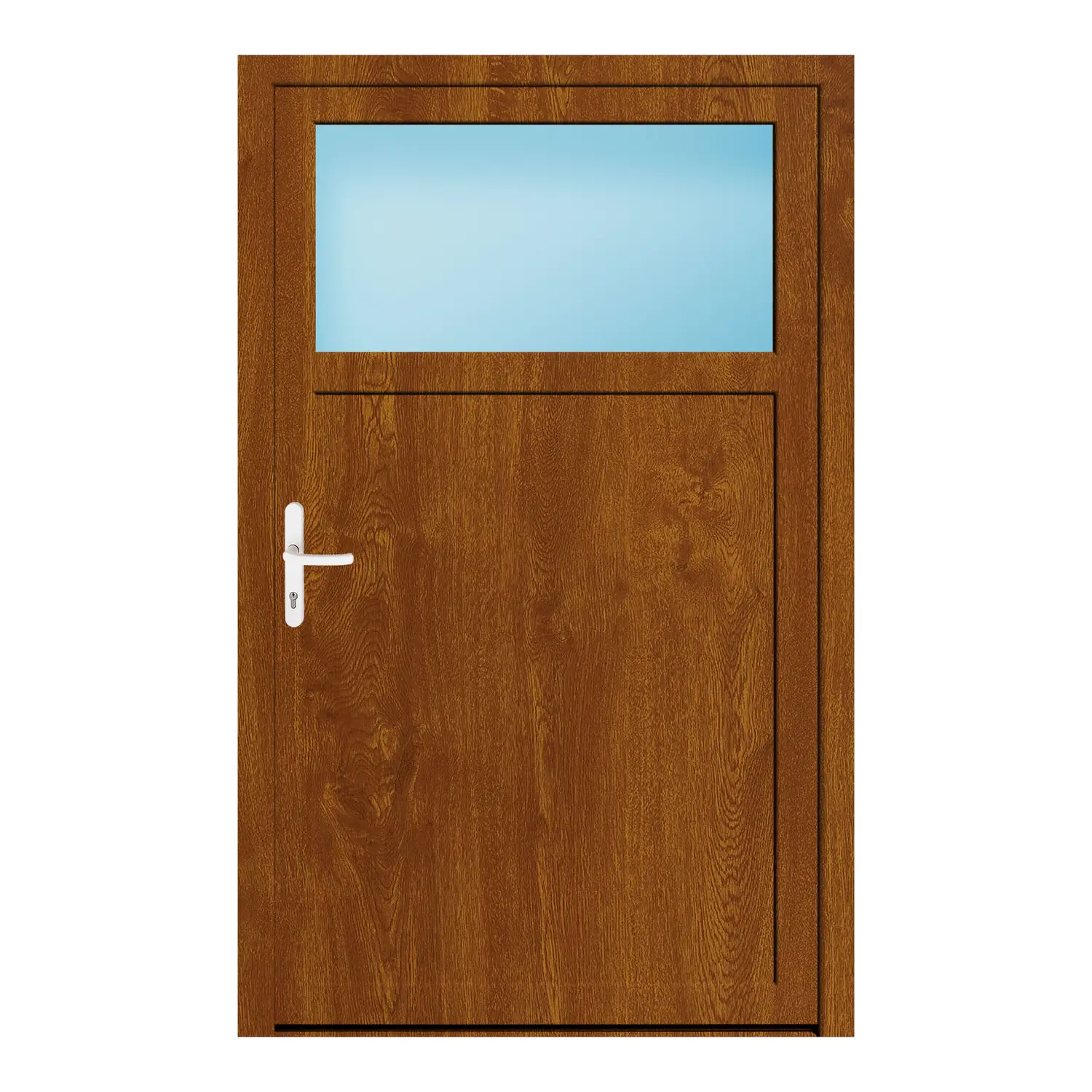 Nebeneingangstür 118x188 cm Golden Oak genarbt 1/3 Glas