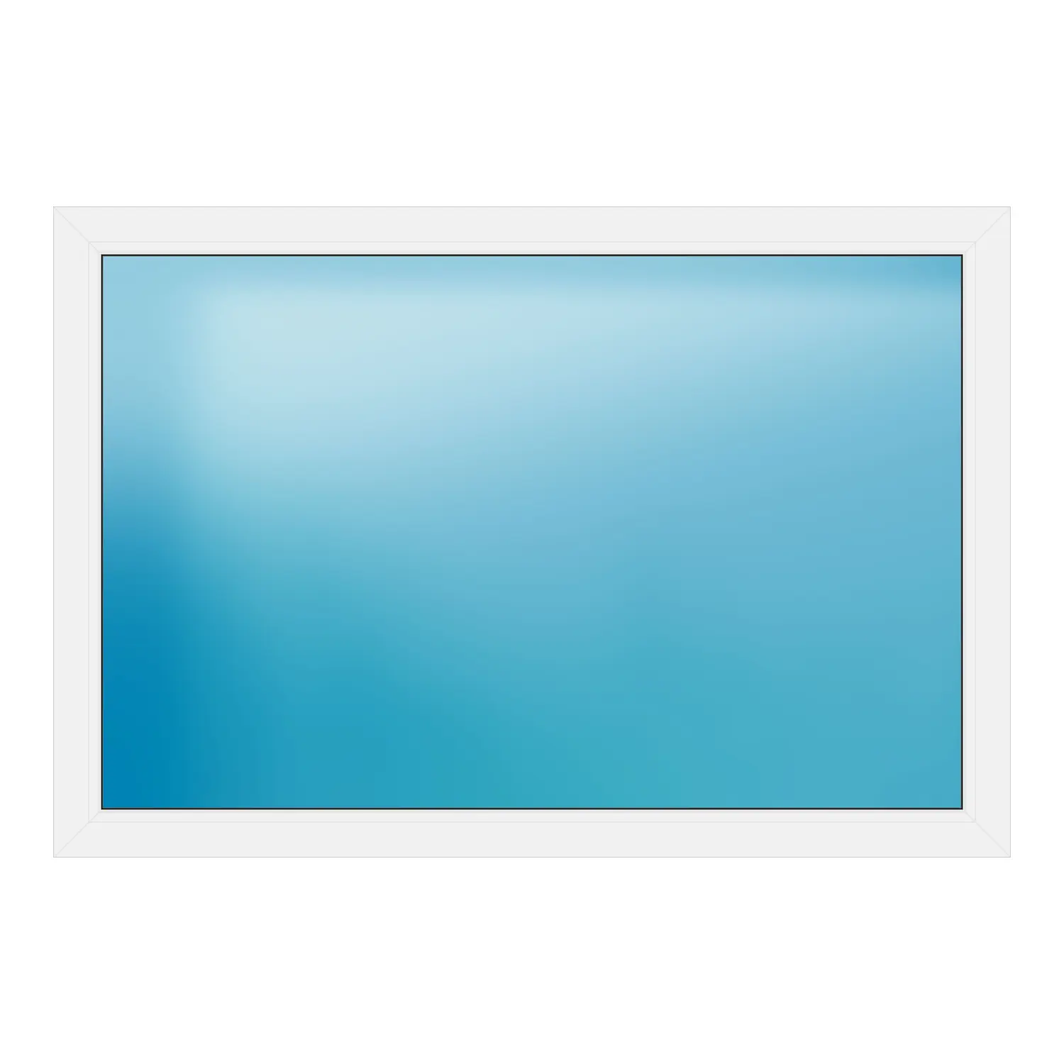 Festverglasung 159x108 cm Weiß