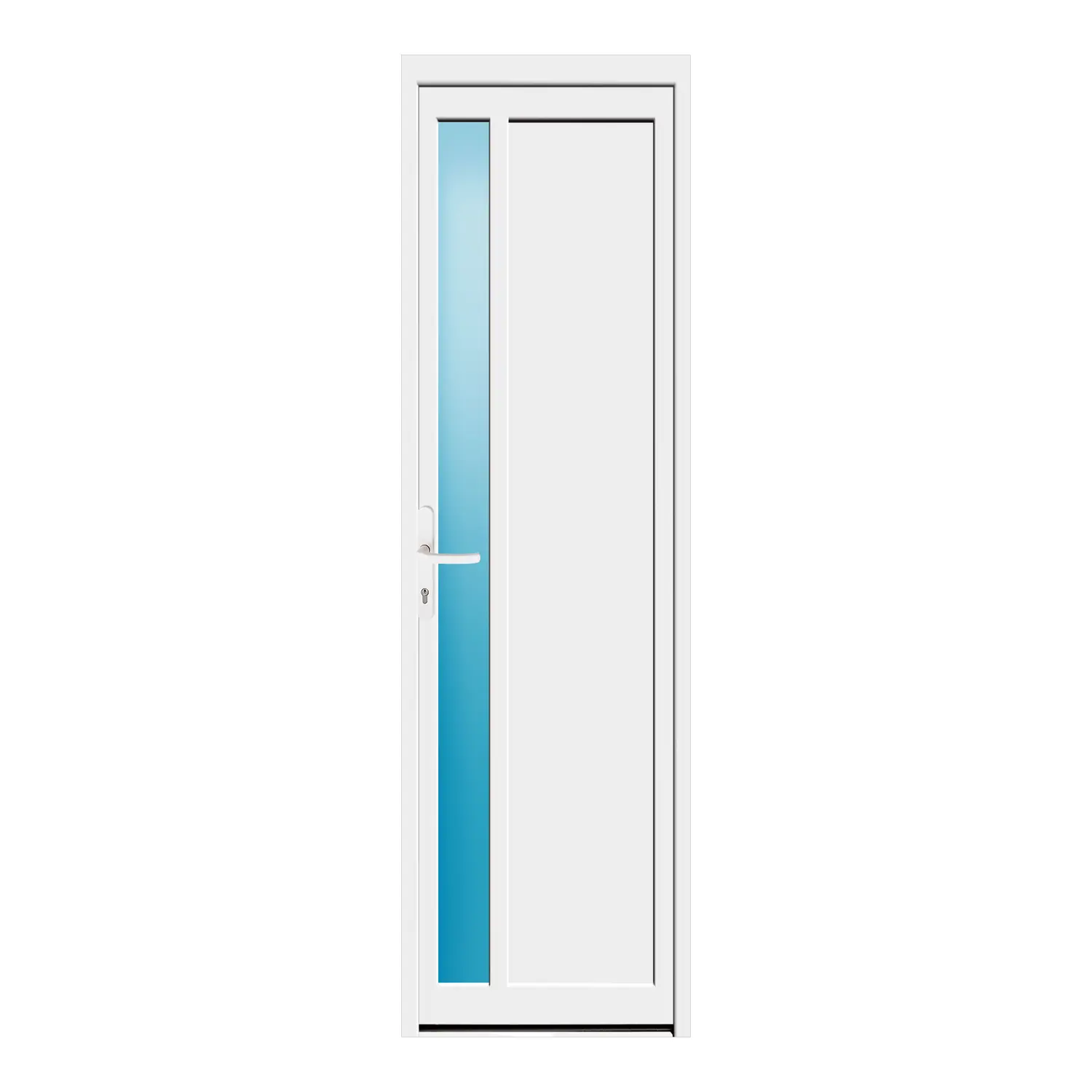 Nebeneingangstür 60x204 cm Weiß Lichtausschnitt