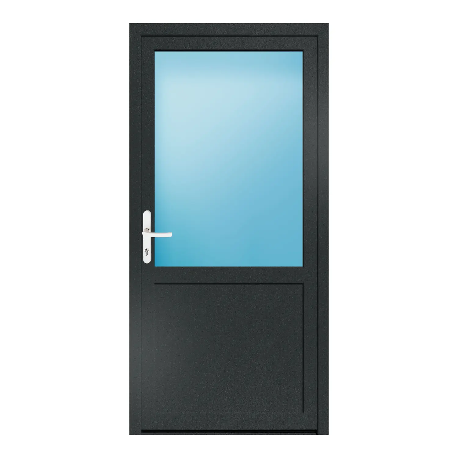 Nebeneingangstür 90x186 cm Anthrazitgrau genarbt 2/3 Glas