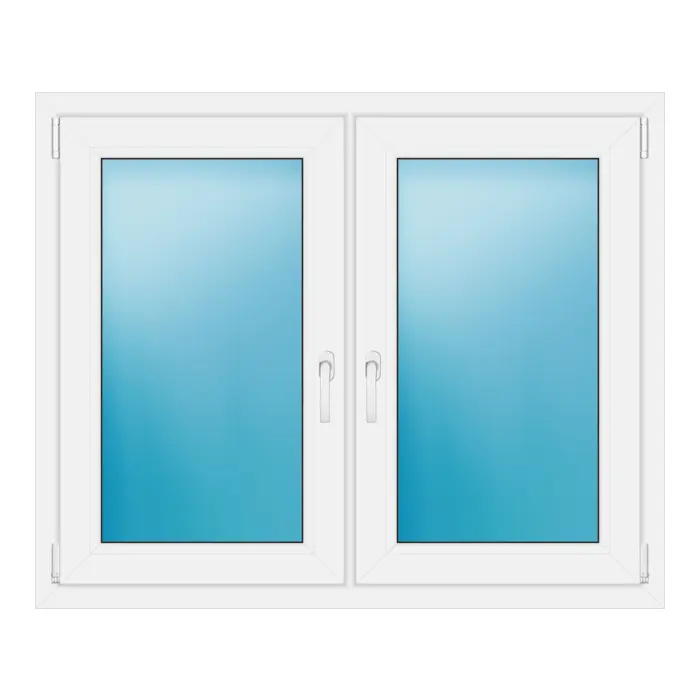 Zweiflügeliges Fenster 122x100 cm Weiß