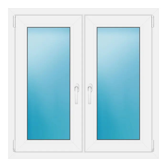 Zweiflügeliges Fenster 102x102 cm Weiß