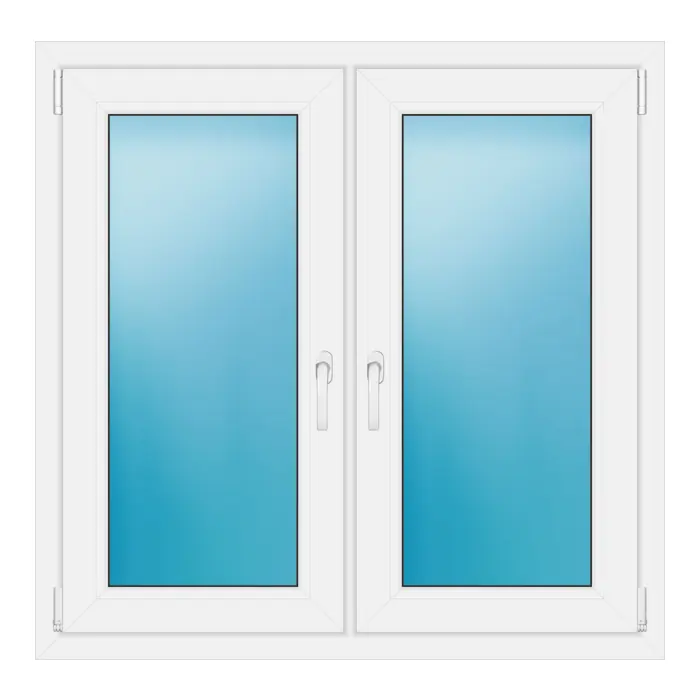 Zweiflügeliges Fenster 110x108 cm Weiß