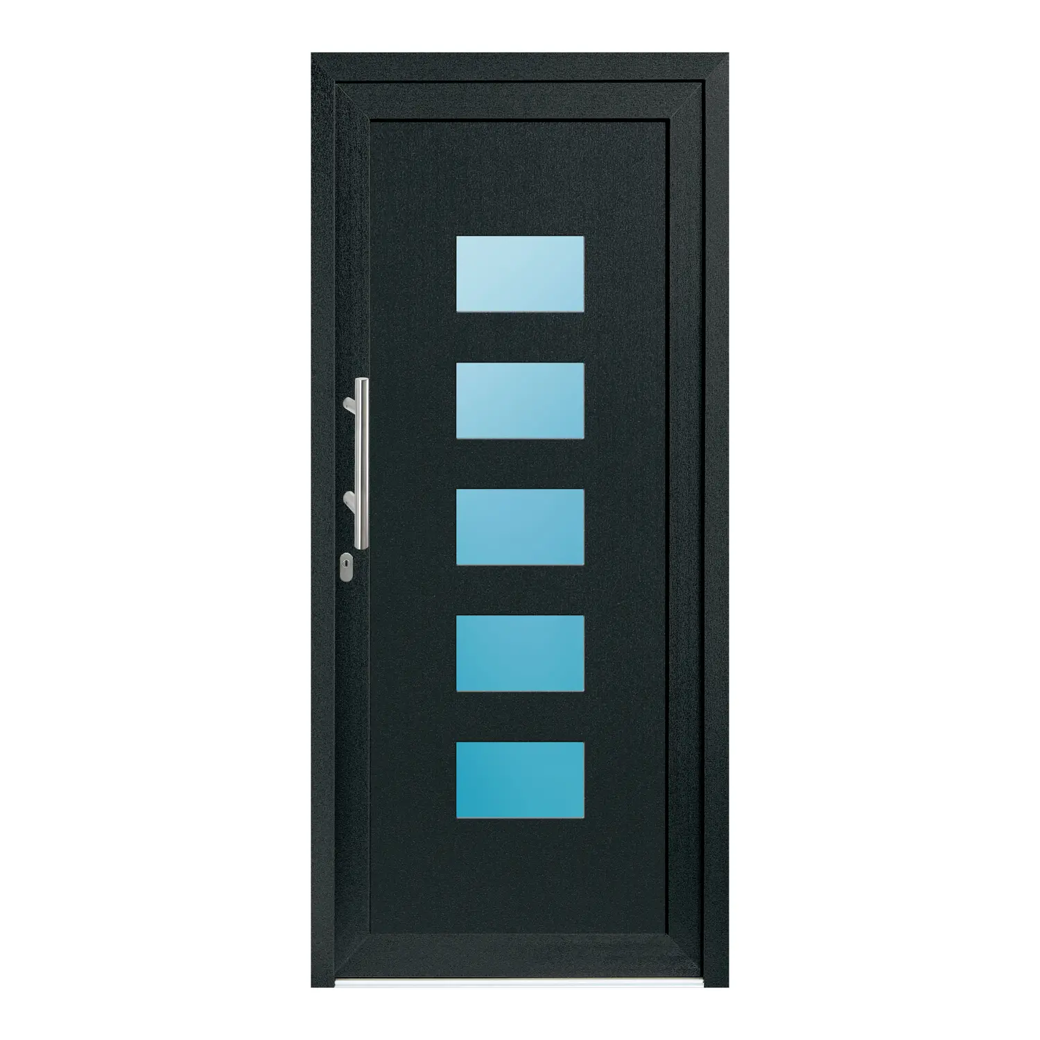 Haustür 97x217 cm Anthrazit-Grau genarbt Merkur aus Kunststoff {product.title} {product.width / 10}x{product.height / 10} cm {product.color} {f:if(condition: product.isDoor, then: product.filling, else: '')}