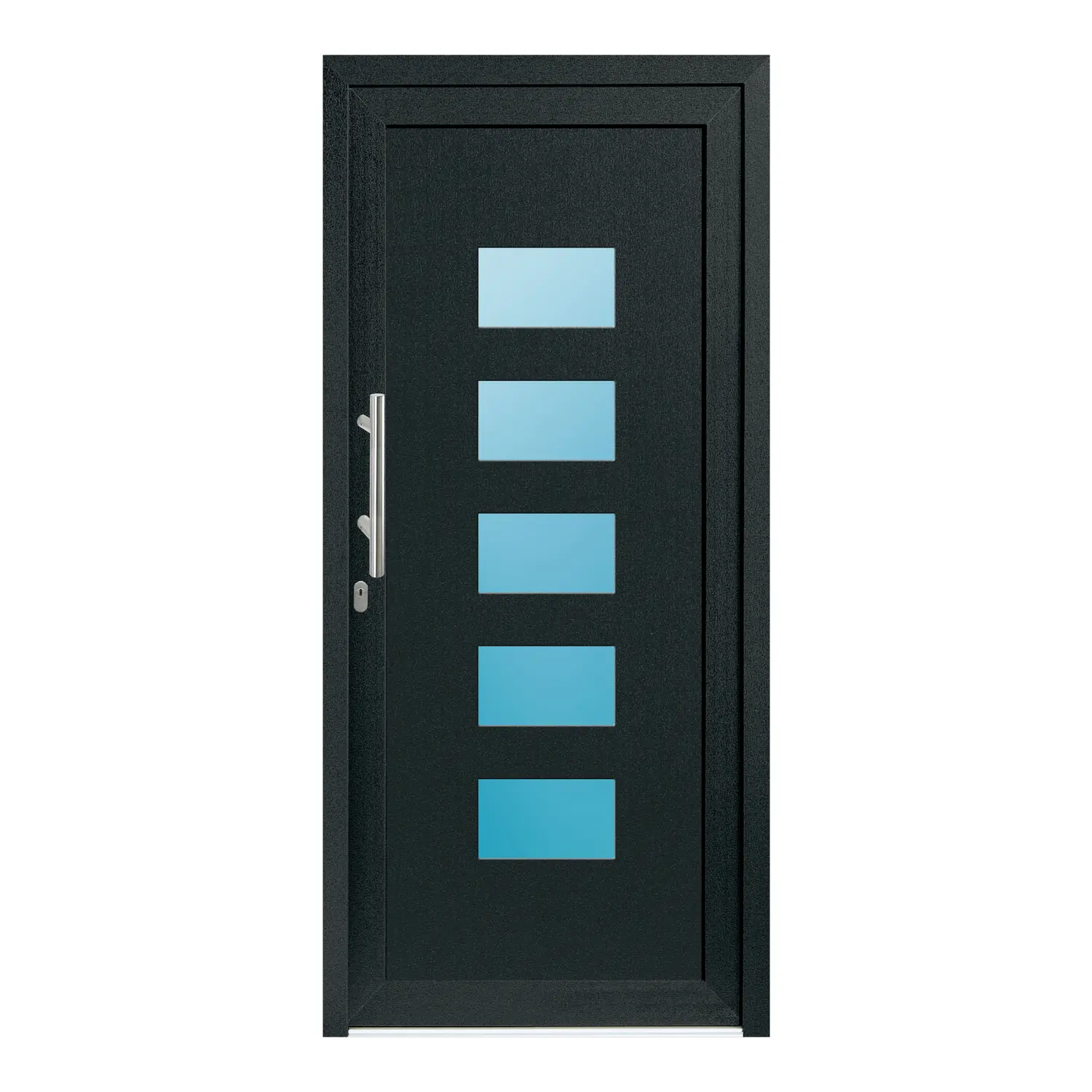 Haustür 97x213 cm Anthrazitgrau genarbt Merkur aus Kunststoff {product.title} {product.width / 10}x{product.height / 10} cm {product.color} {f:if(condition: product.isDoor, then: product.filling, else: '')}