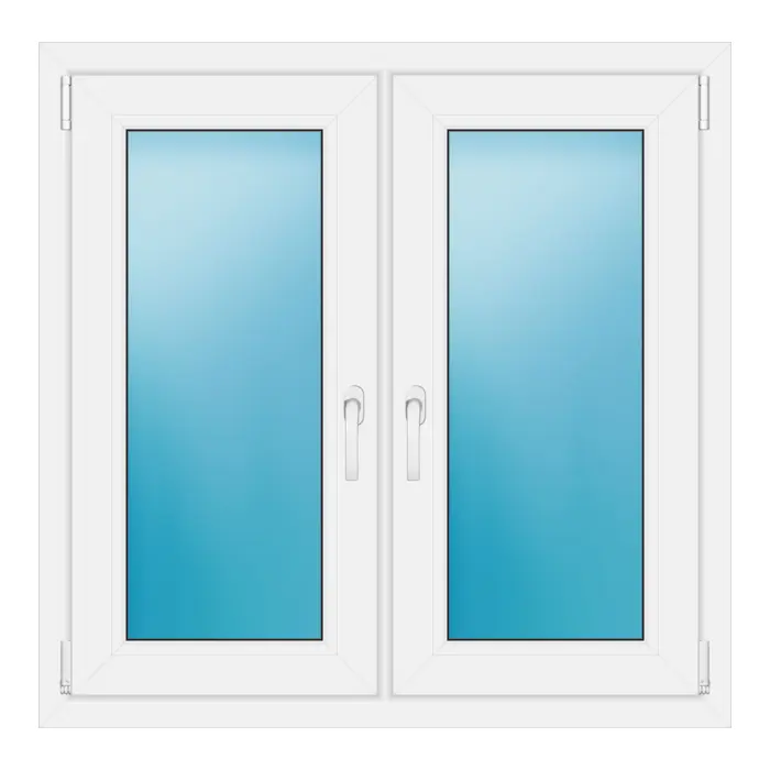 Zweiflügeliges Fenster 101x100 cm Weiß