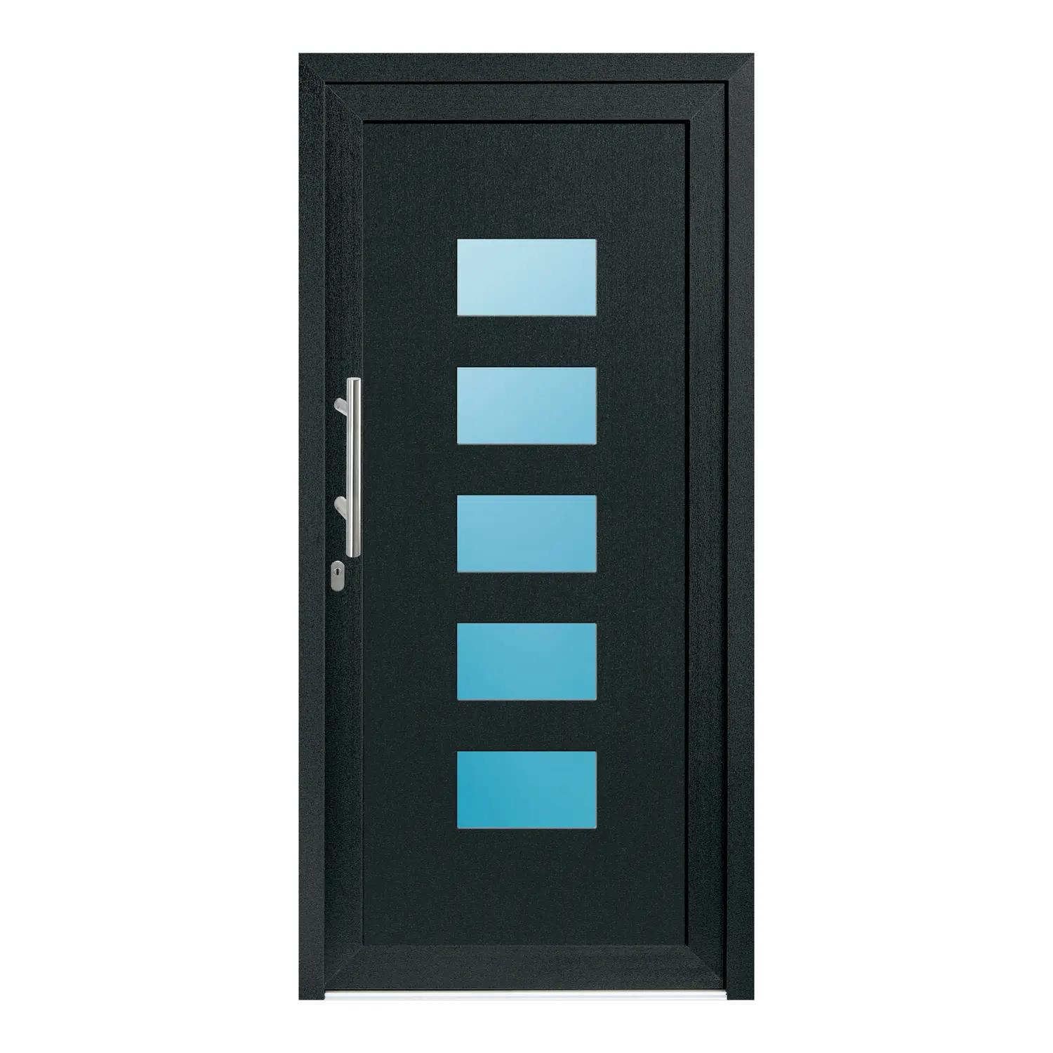 Haustür 101x210 cm Anthrazit-Grau genarbt Merkur aus Kunststoff {product.title} {product.width / 10}x{product.height / 10} cm {product.color} {f:if(condition: product.isDoor, then: product.filling, else: '')}