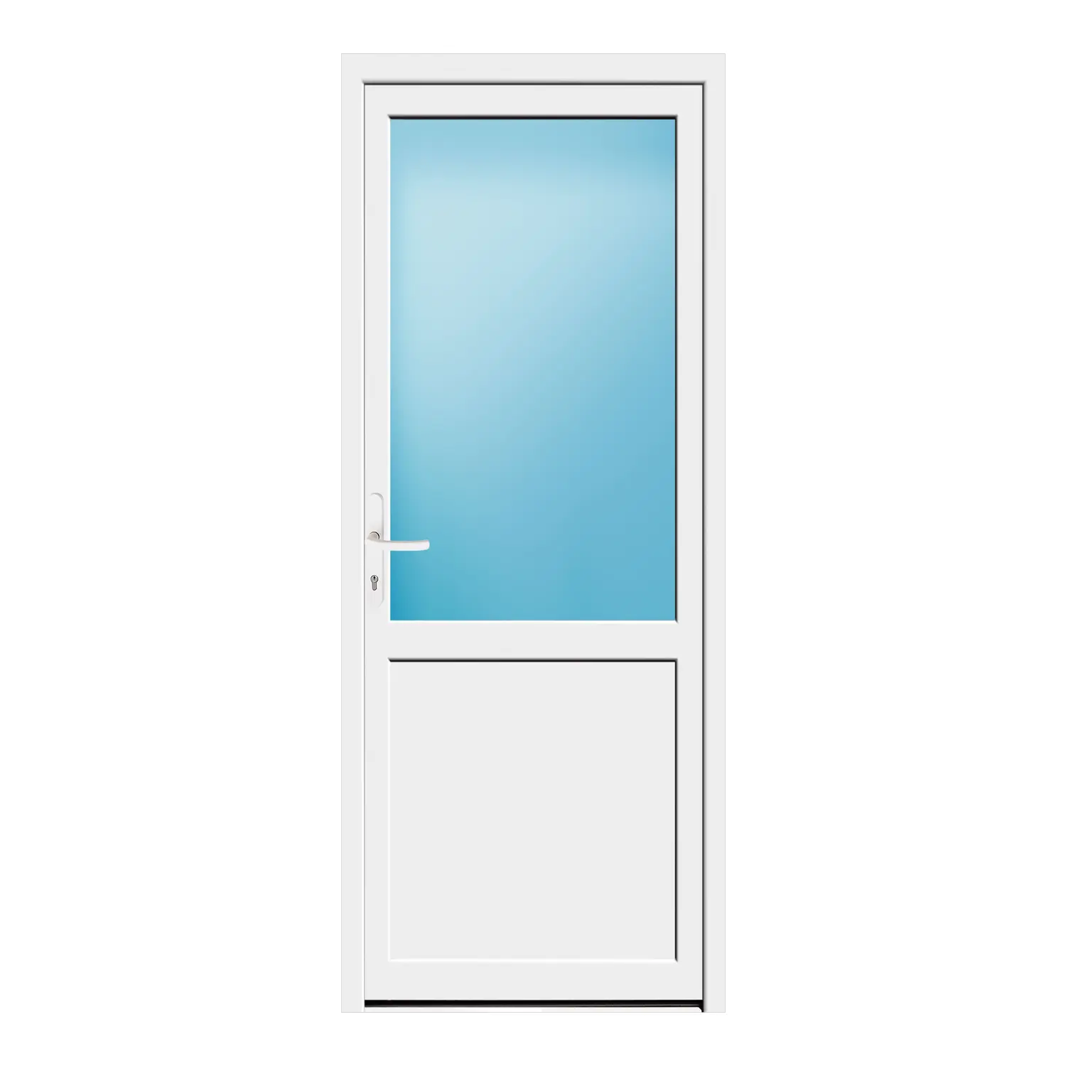 Nebeneingangstür 80x200 cm Weiß 2/3 Glas