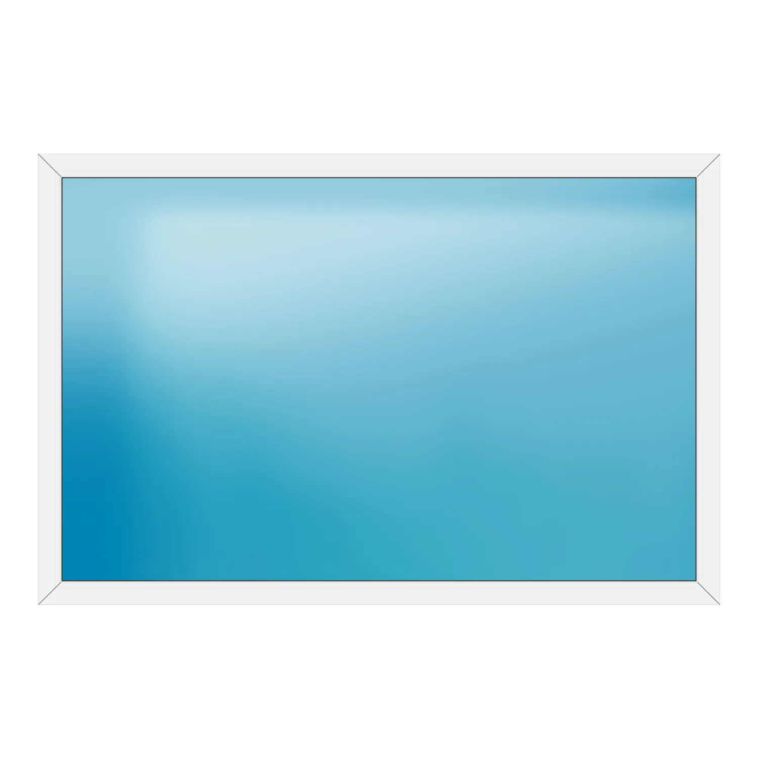 Festverglasung 230x152 cm Weiß