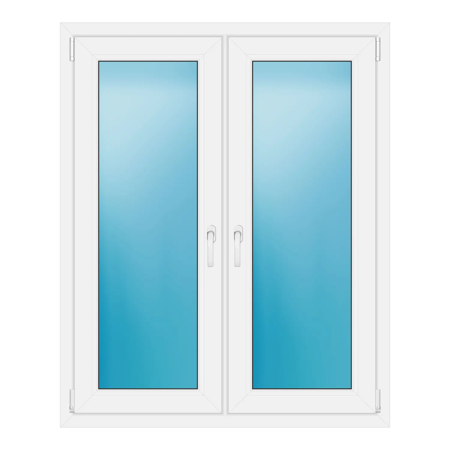 Zweiflügeliges Fenster 110x135 cm Weiß