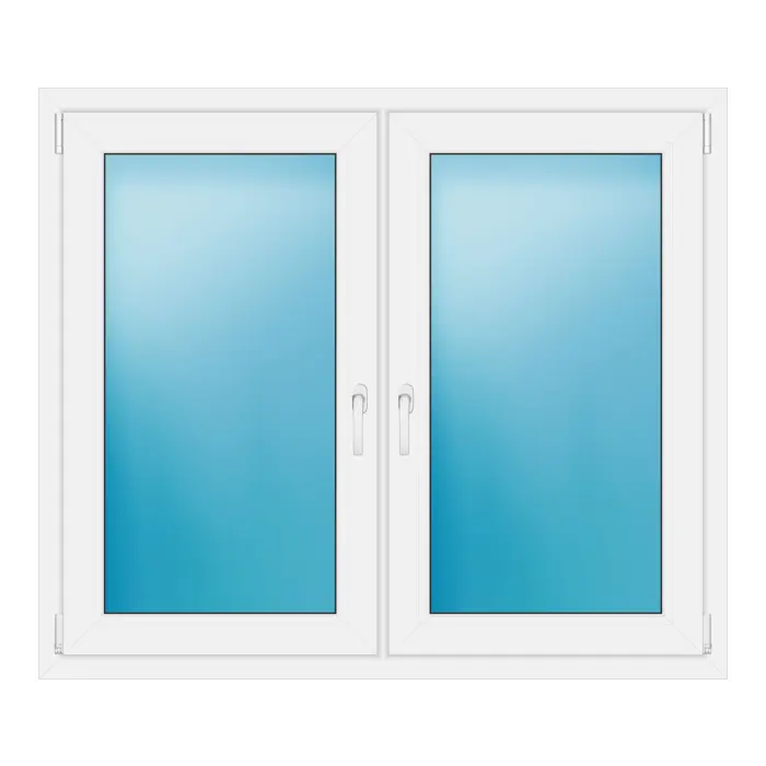 Zweiflügeliges Fenster 134x115 cm Weiß