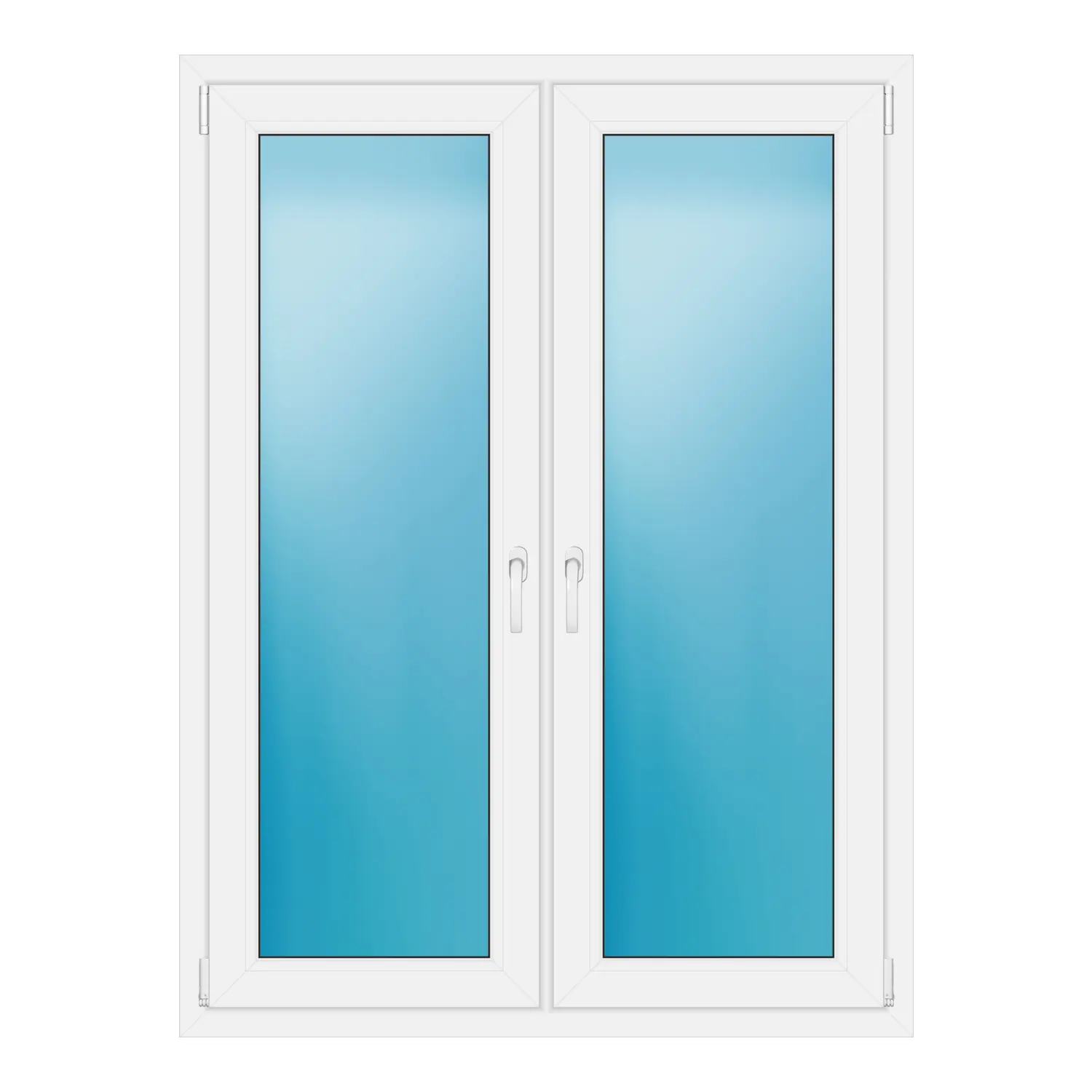 Zweiflügeliges Fenster 118x158 cm Weiß