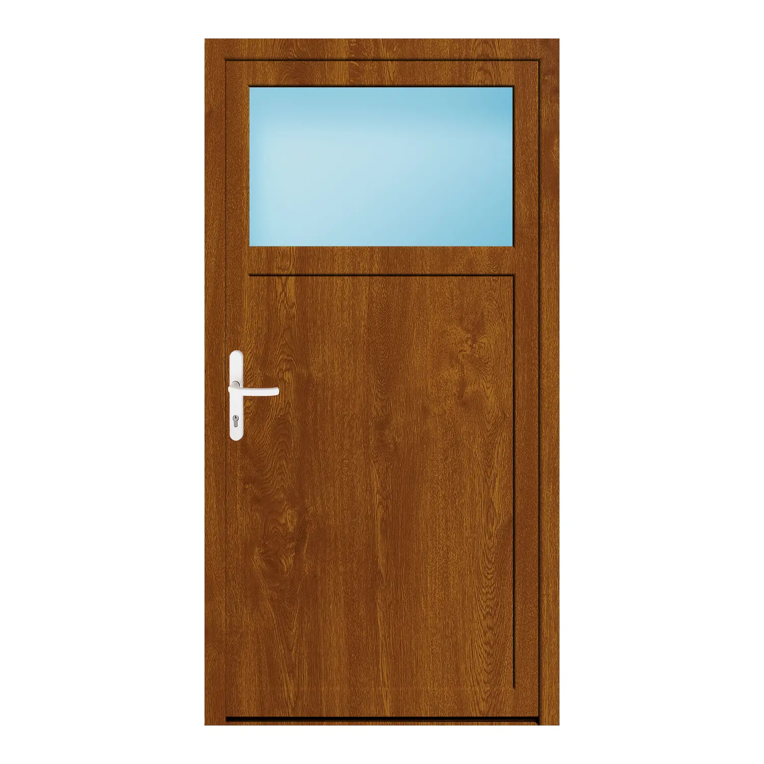 Nebeneingangstür 94x182 cm Golden Oak genarbt 1/3 Glas