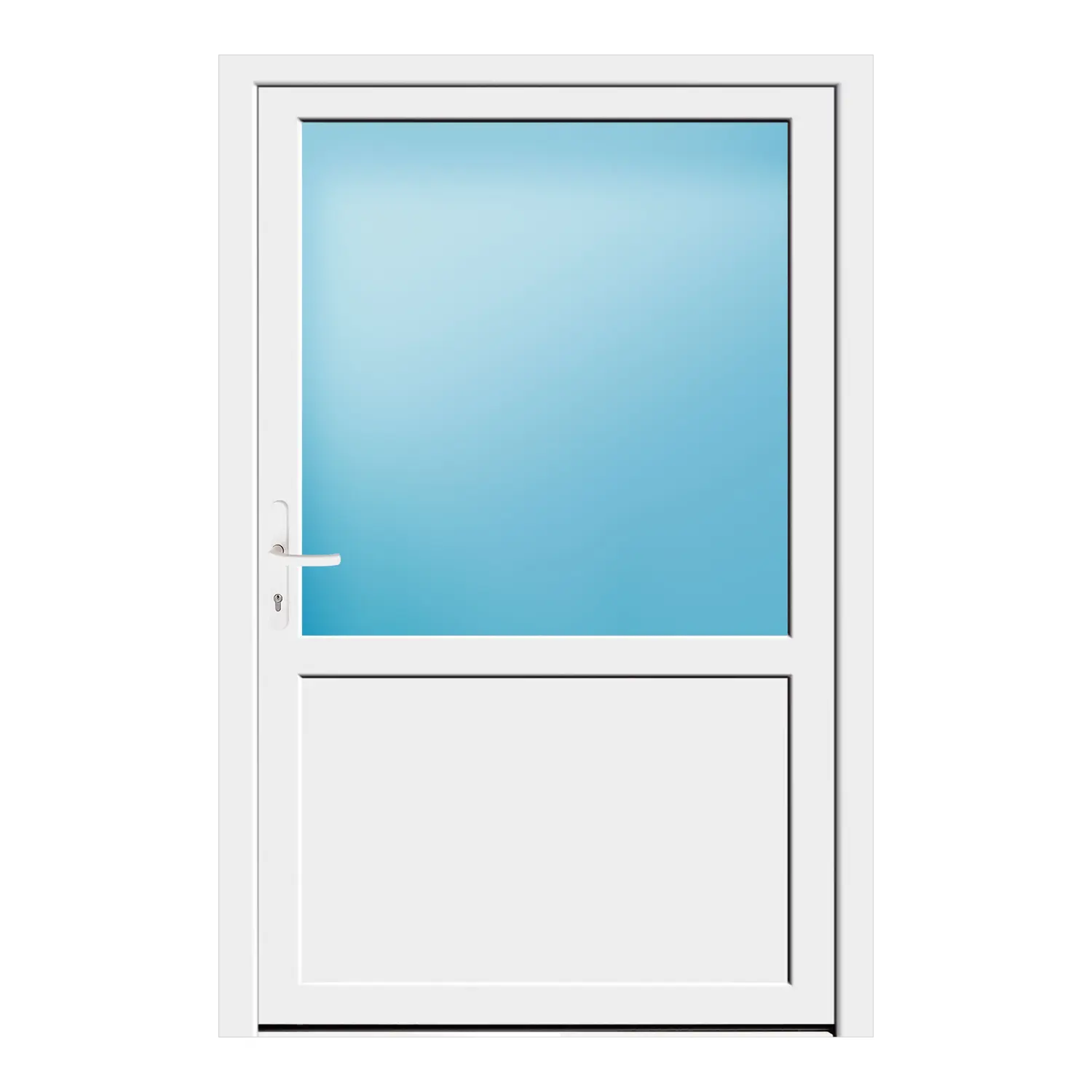 Nebeneingangstür 120x180 cm Weiß 2/3 Glas