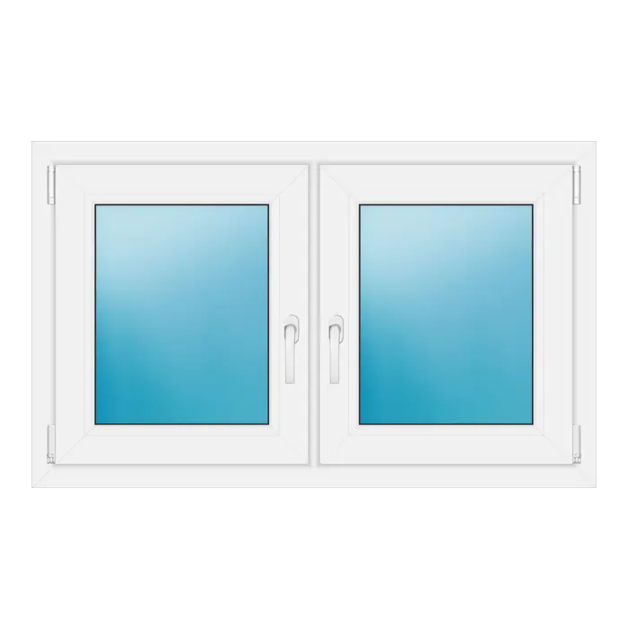 Zweiflügeliges Fenster 114x70 cm Weiß