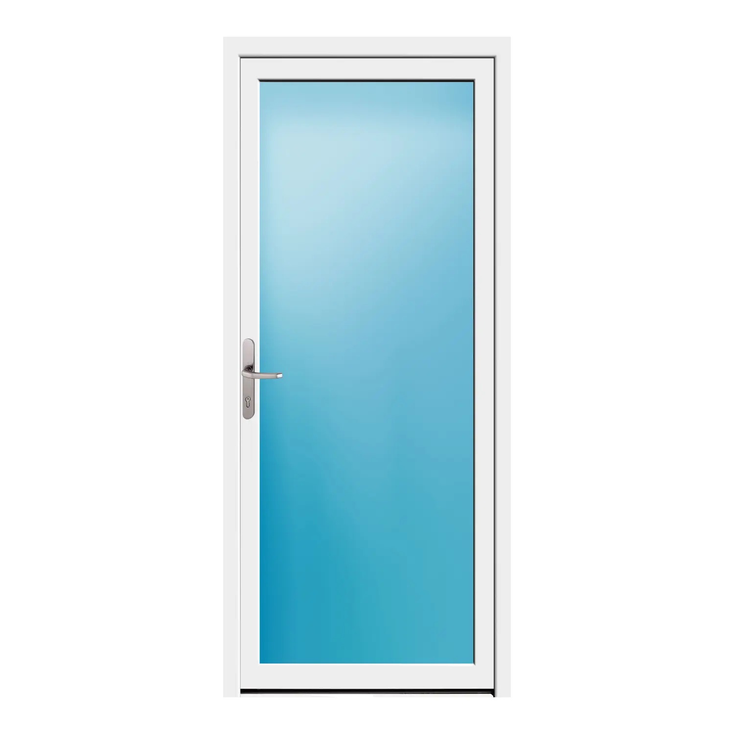 Nebeneingangstür 85x195 cm Weiß Vollglas