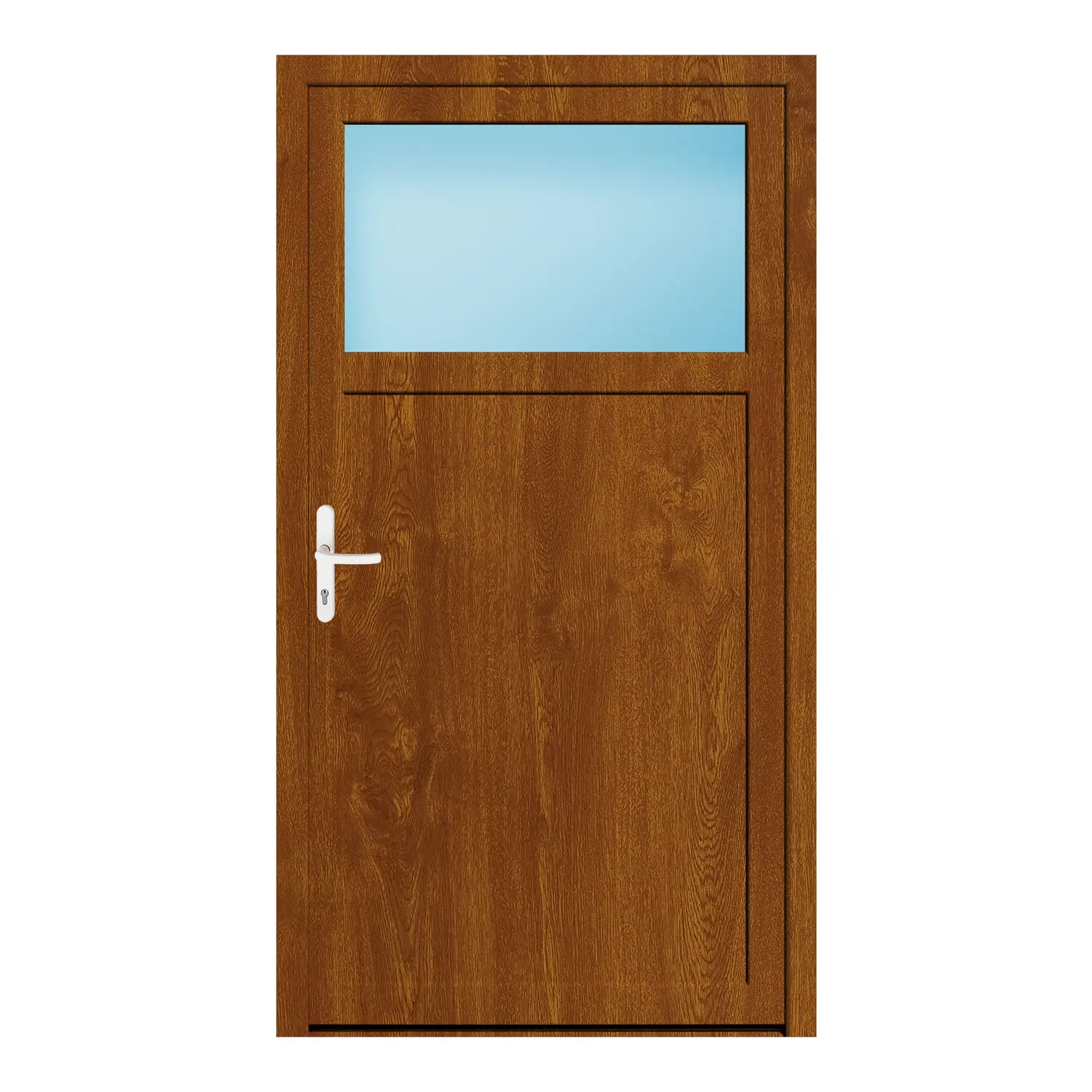 Nebeneingangstür 110x200 cm Golden Oak genarbt 1/3 Glas