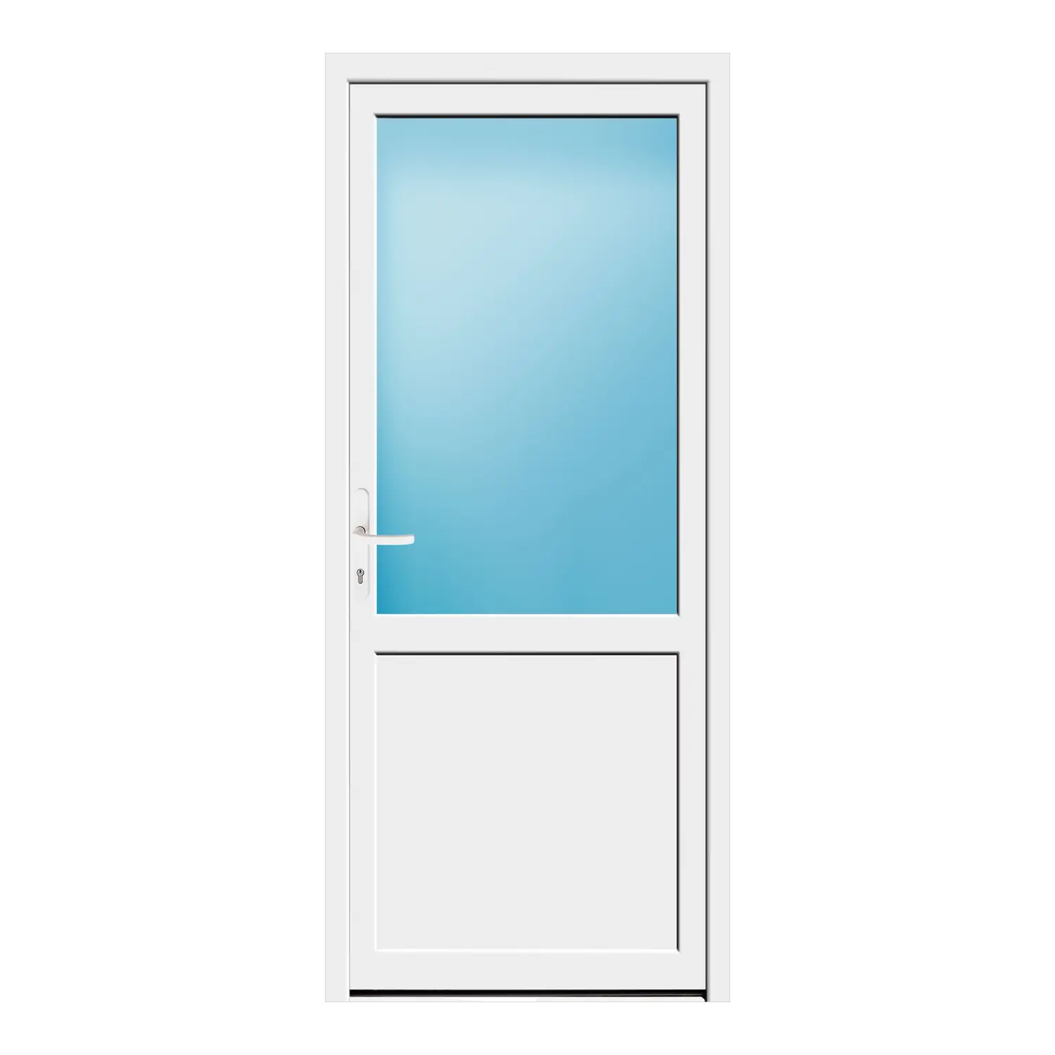 Nebeneingangstür 86x202 cm Weiß 2/3 Glas
