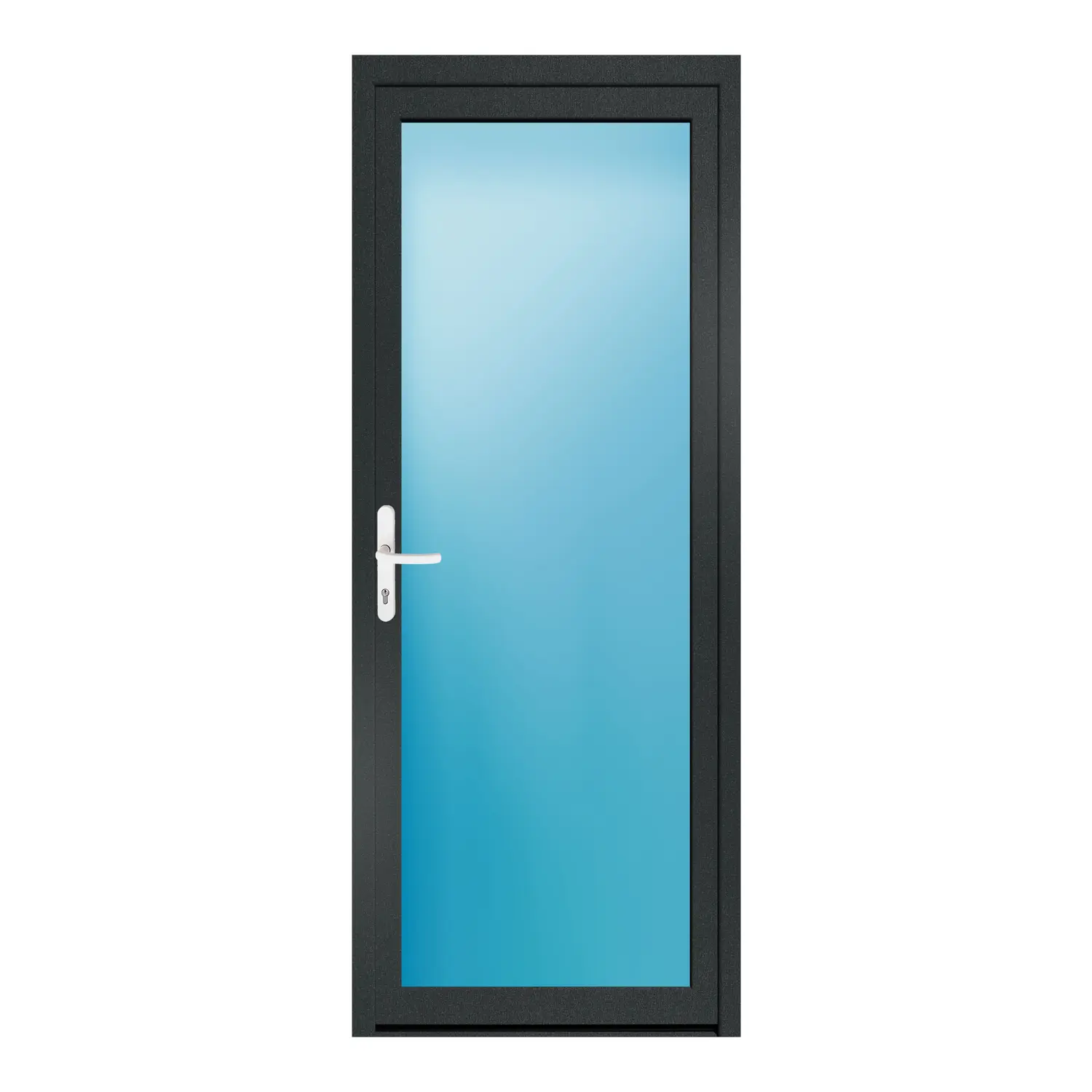 Nebeneingangstür 80x202 cm Anthrazitgrau genarbt Vollglas