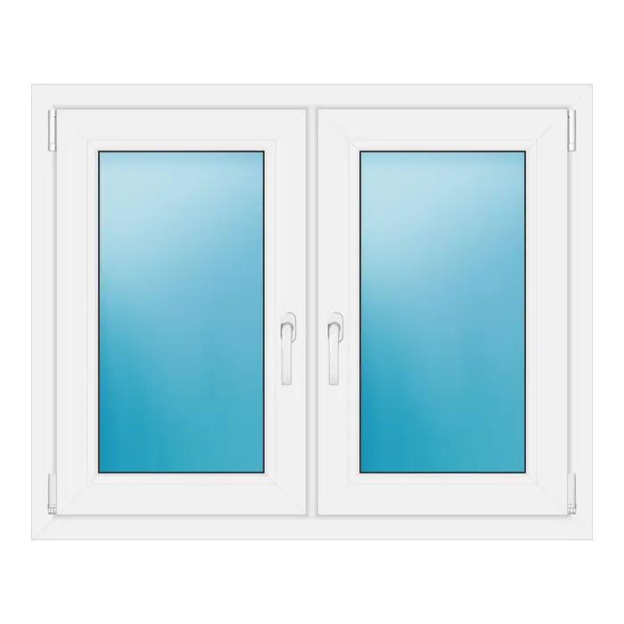 Zweiflügeliges Fenster 107x87 cm Weiß
