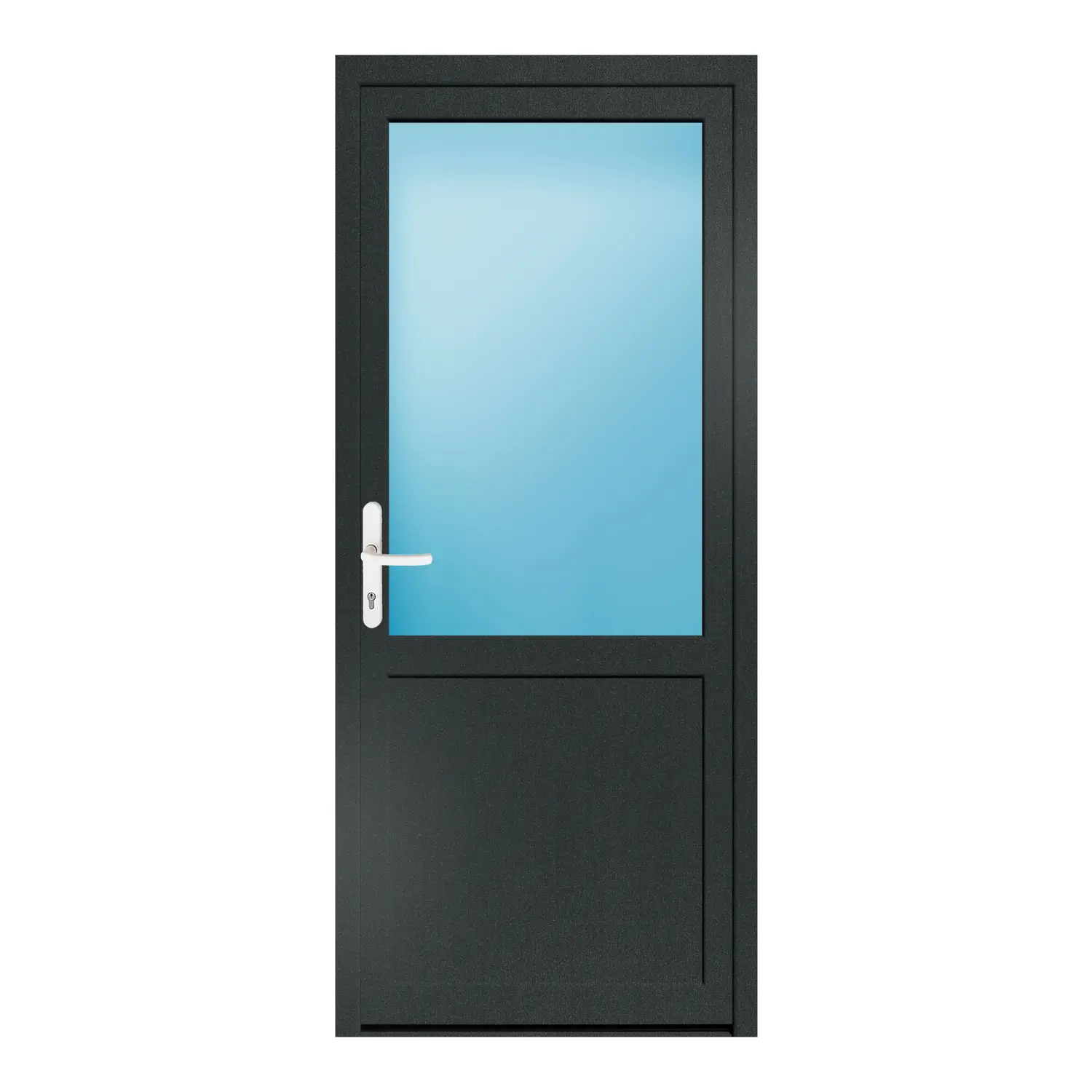 Nebeneingangstür 80x186 cm Anthrazitgrau genarbt 2/3 Glas