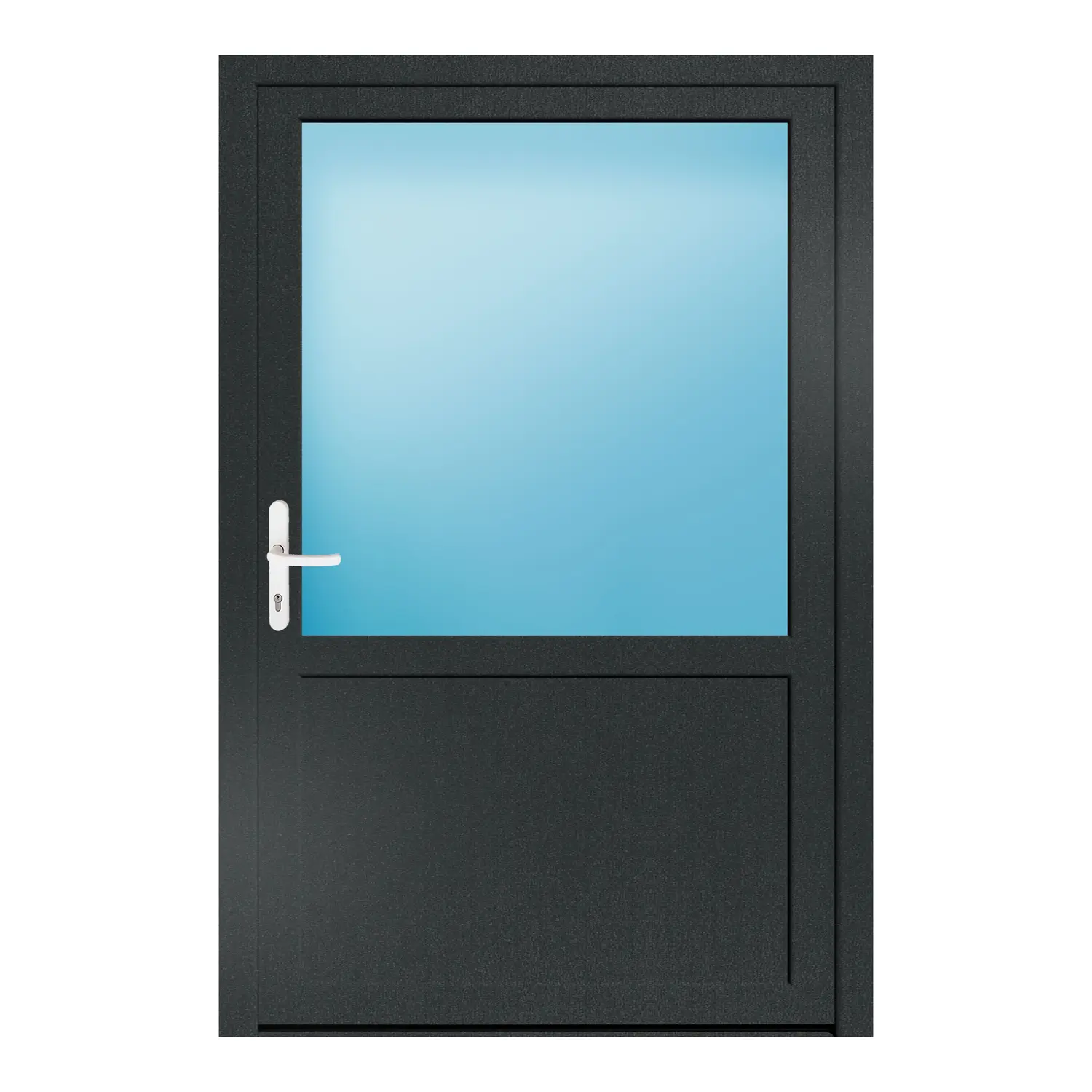 Nebeneingangstür 120x180 cm Anthrazitgrau genarbt 2/3 Glas