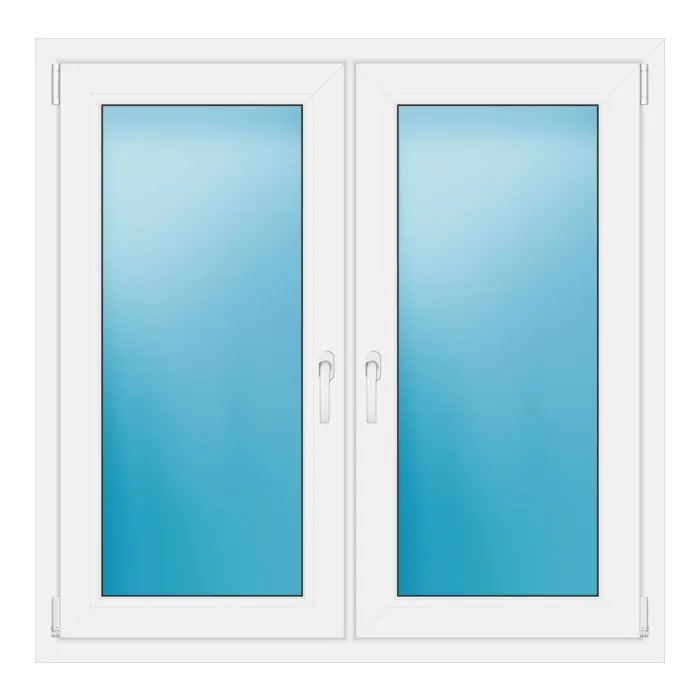 Zweiflügeliges Fenster 121x120 cm Weiß