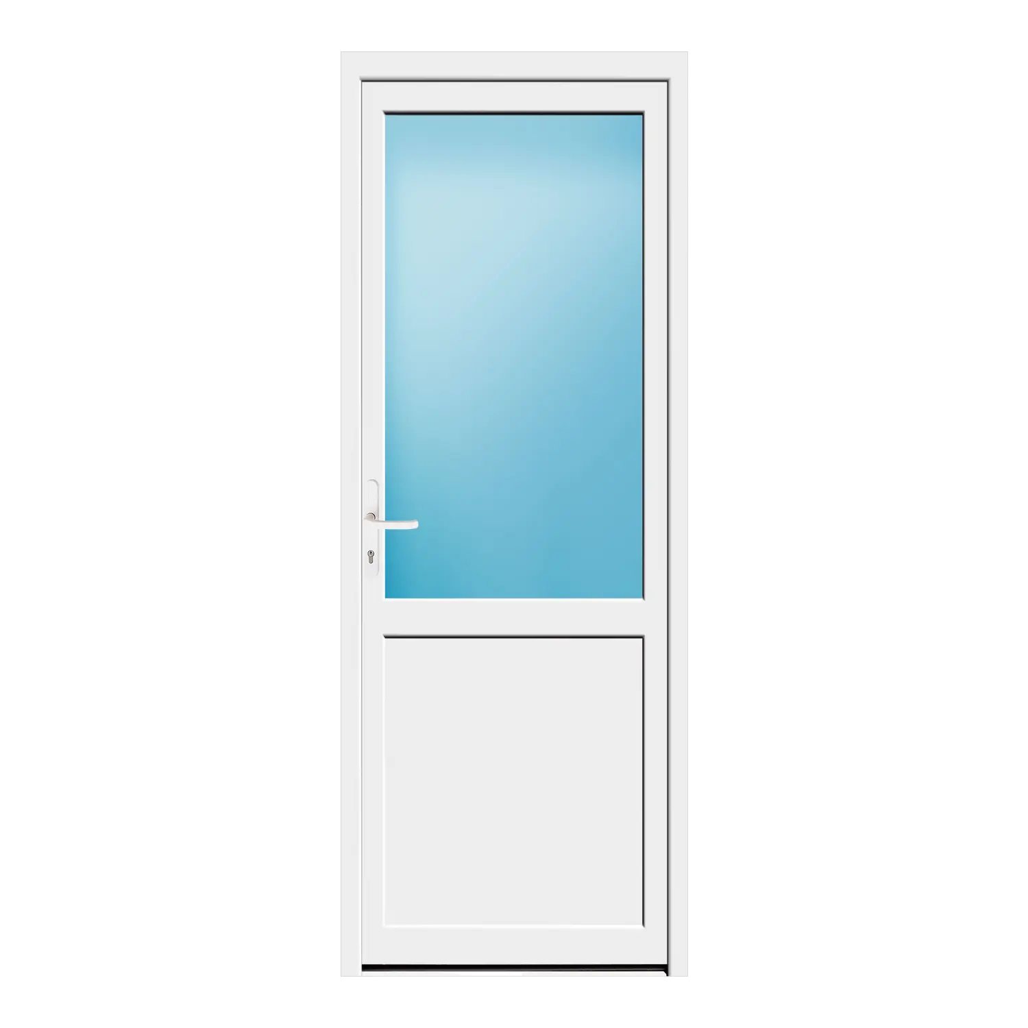 Nebeneingangstür 84x224 cm Weiß 2/3 Glas