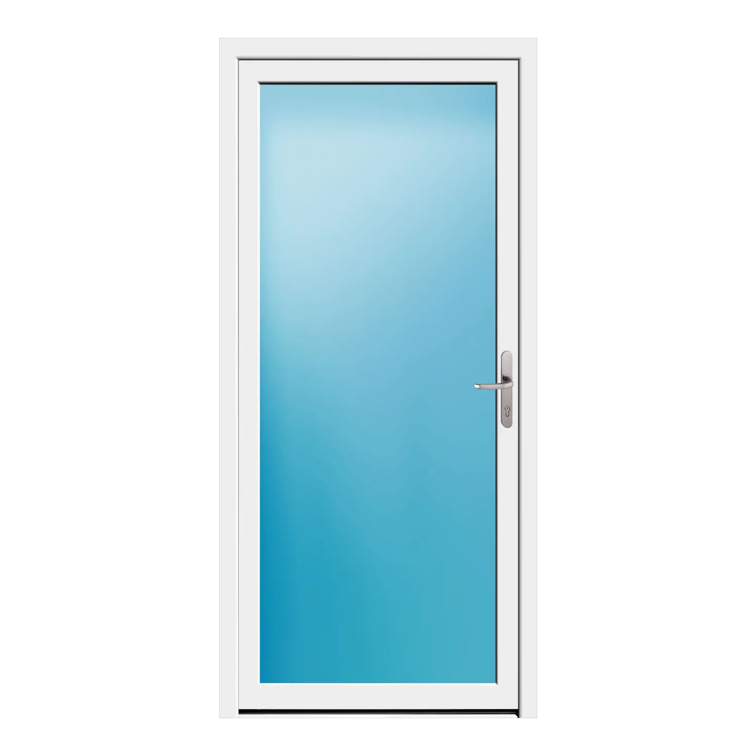 Nebeneingangstür 98x210 cm Weiß Vollglas