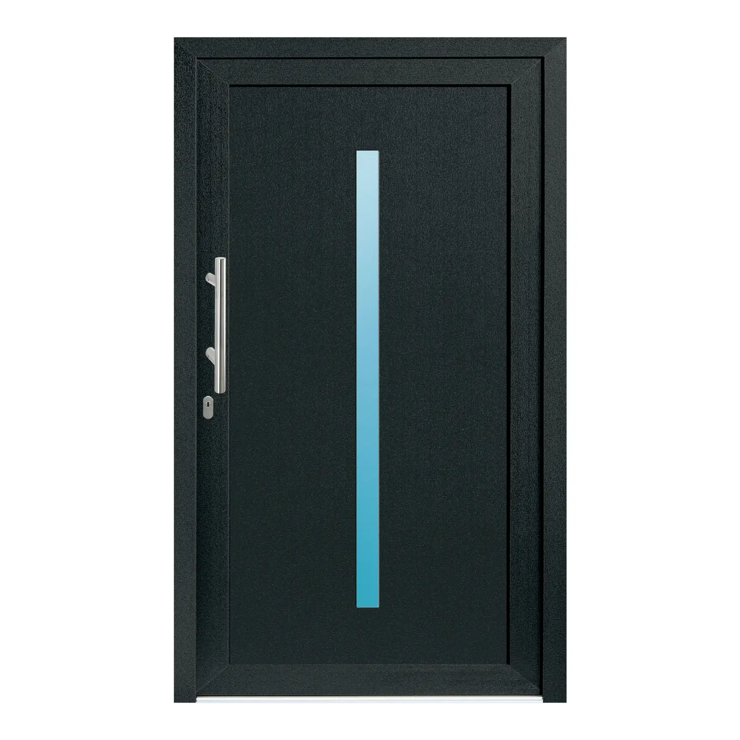 Haustür 115x195 cm Anthrazit-Grau genarbt Venus aus Kunststoff {product.title} {product.width / 10}x{product.height / 10} cm {product.color} {f:if(condition: product.isDoor, then: product.filling, else: '')}