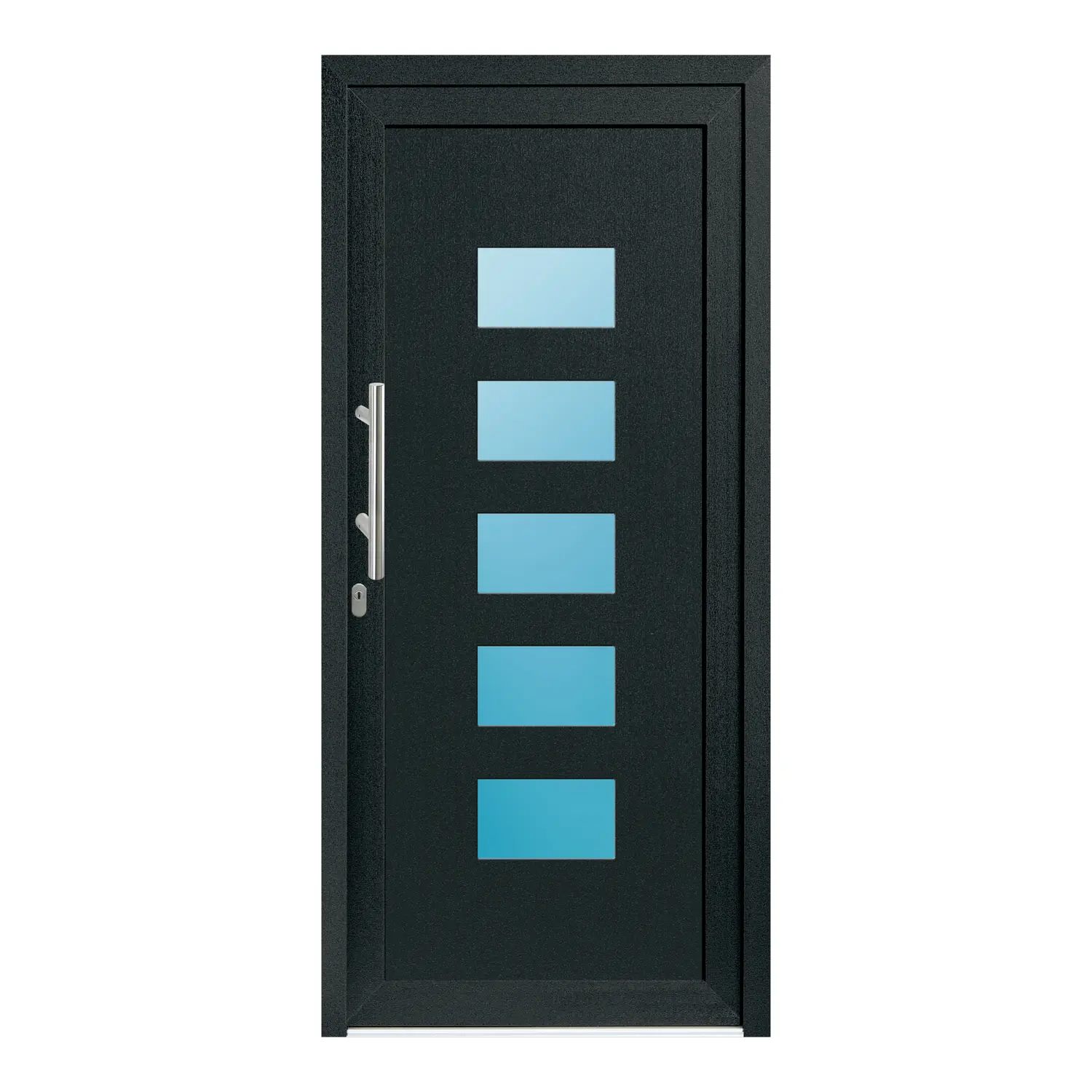 Haustür 91x199 cm Anthrazit-Grau genarbt Merkur aus Kunststoff {product.title} {product.width / 10}x{product.height / 10} cm {product.color} {f:if(condition: product.isDoor, then: product.filling, else: '')}