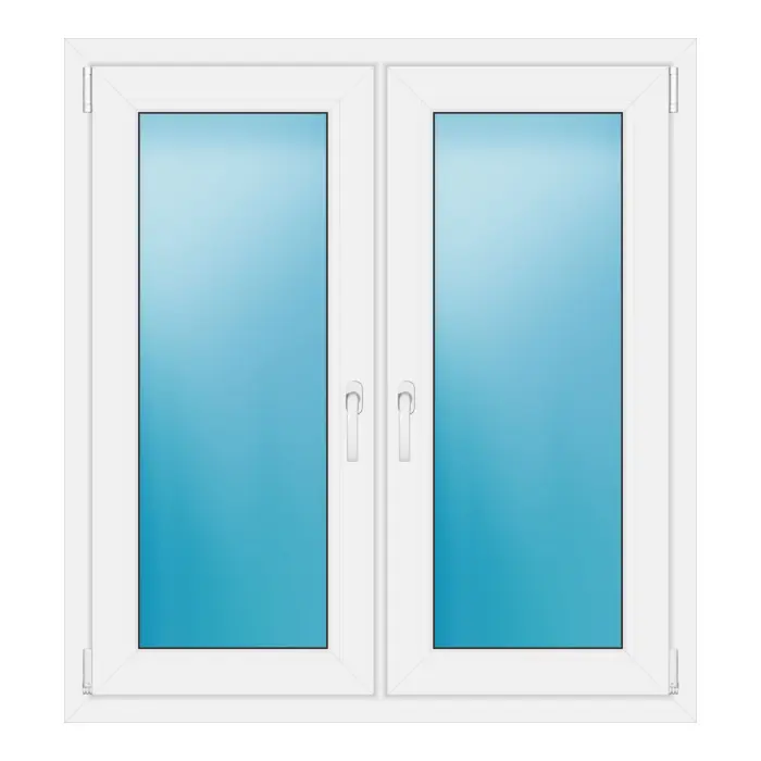 Zweiflügeliges Fenster 109x118 cm Weiß